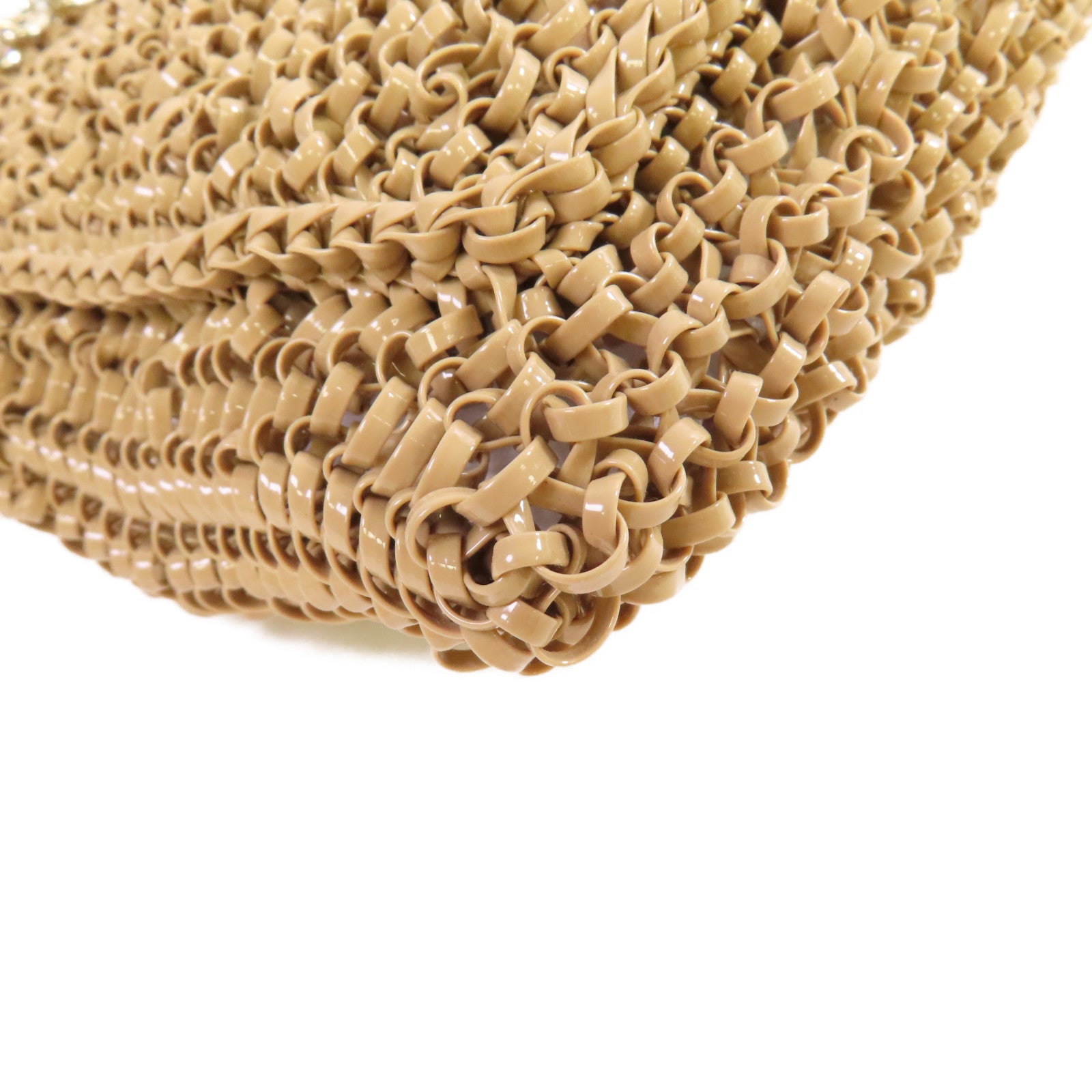 ANTEPRIMA PVC Shoulder Bag金扣鏈帶肩背袋杏色
