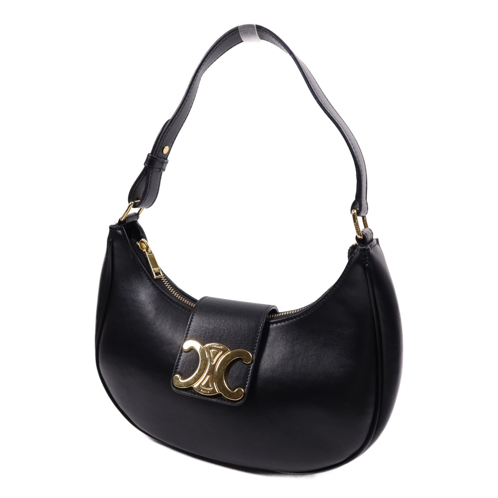 CELINE 牛皮皮革Ava金扣肩背袋