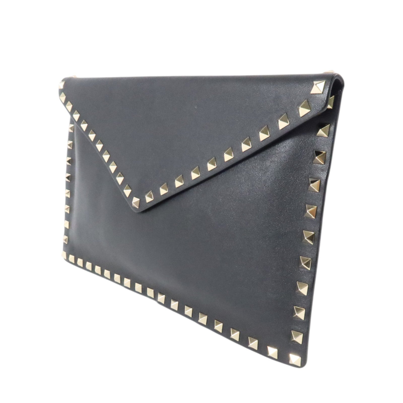 Valentino 牛皮皮革Rockstud Clutch金扣手拿包