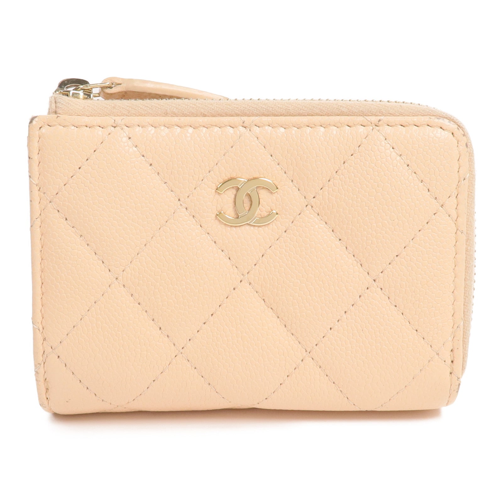 CHANEL 牛皮皮革Zipper Compact Wallet錢包