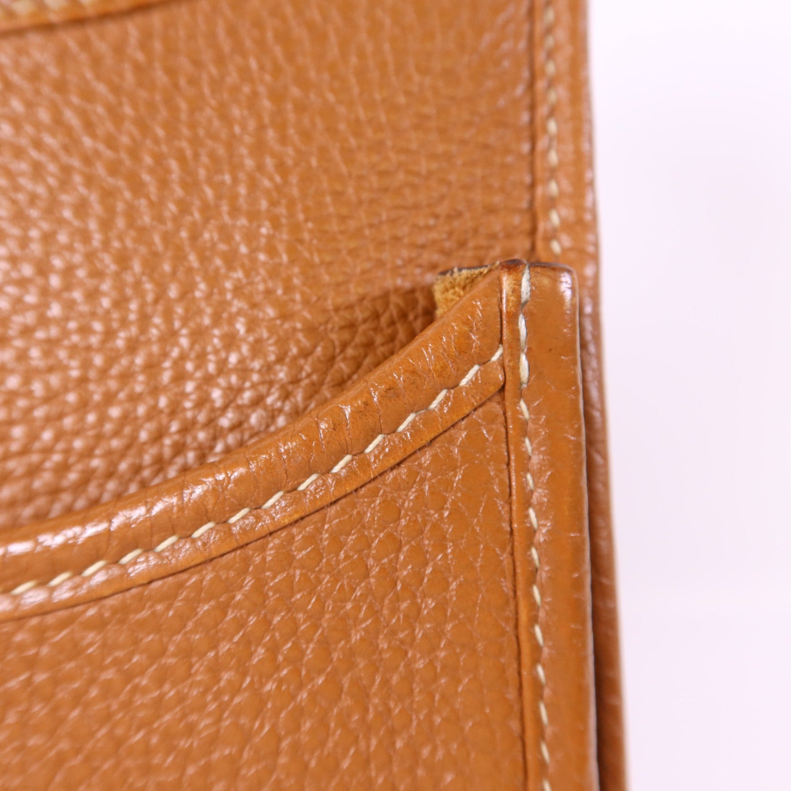 HERMES Clemence皮革Evelyne PM銀扣肩背袋Gold