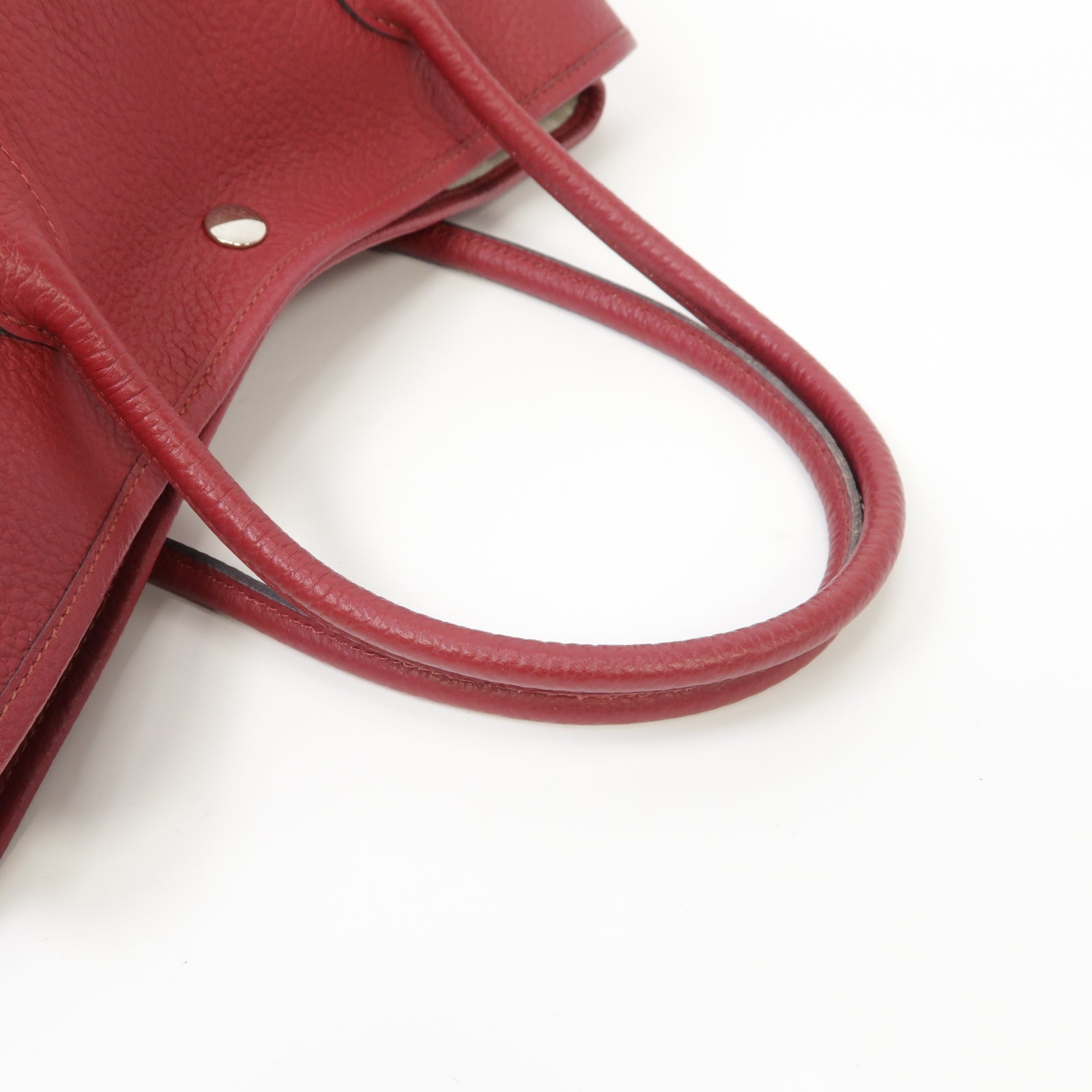 HERMES 【激減優惠】Negonda皮革GardenParty PM Large Tote Bag銀扣手挽袋Rubis/紅寶石紫紅色