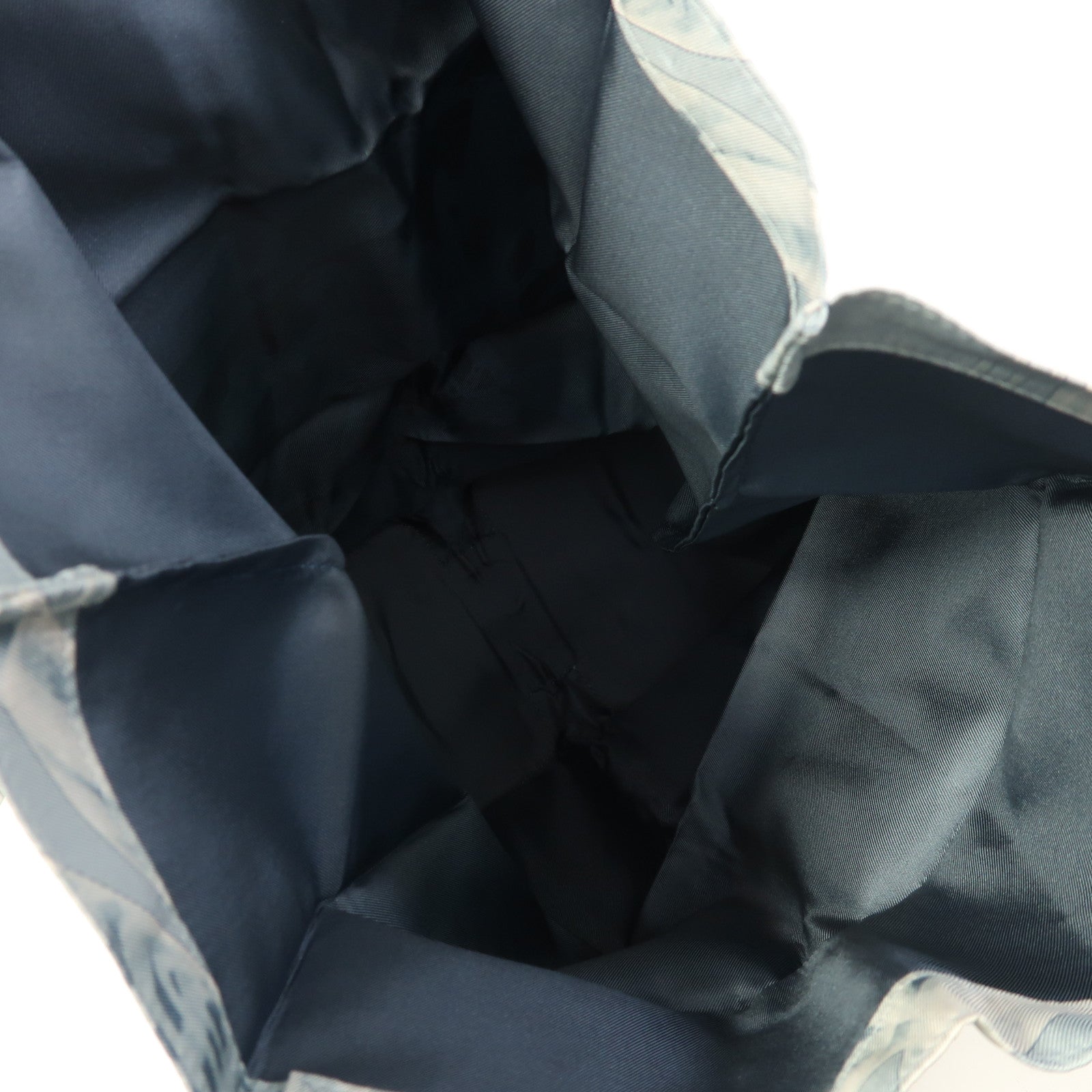 HERMES 絲質/Cherve皮革Silk Pop Eco Bag銀扣肩背袋淺藍色