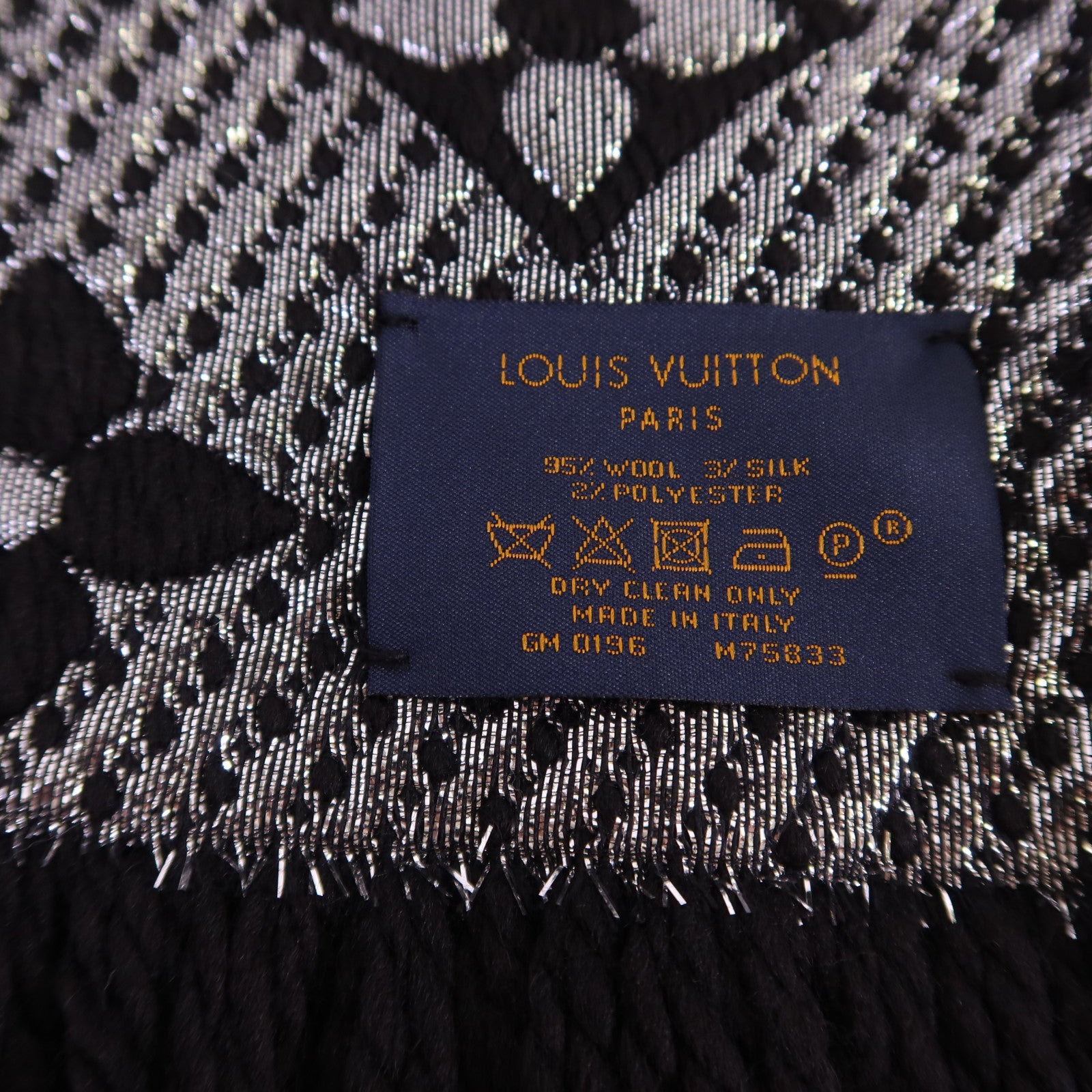 LOUIS VUITTON 羊毛/絲質Echarpe Logomania Shine Scar圍巾