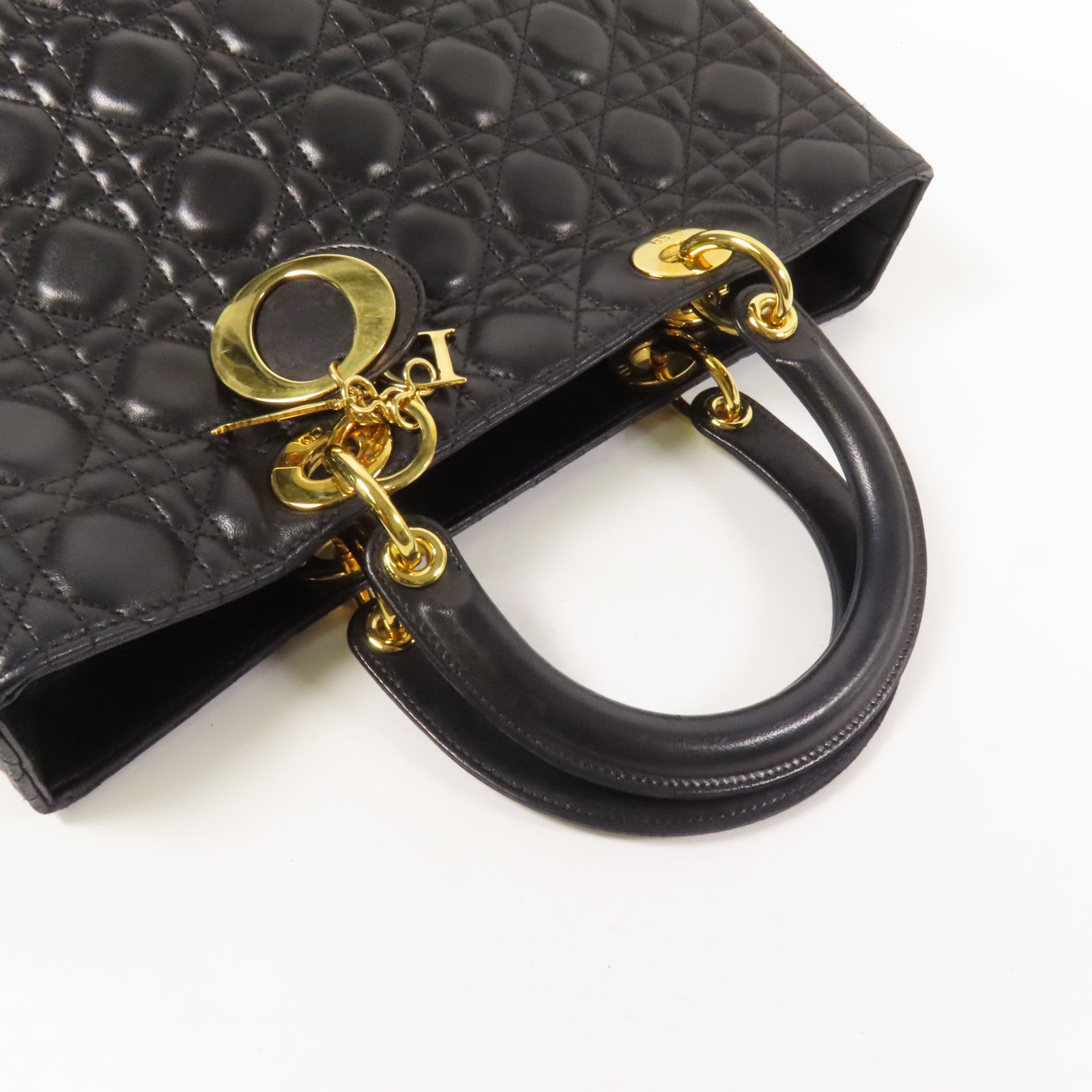 Dior 羊皮皮革Lady Dior Large金扣手挽袋