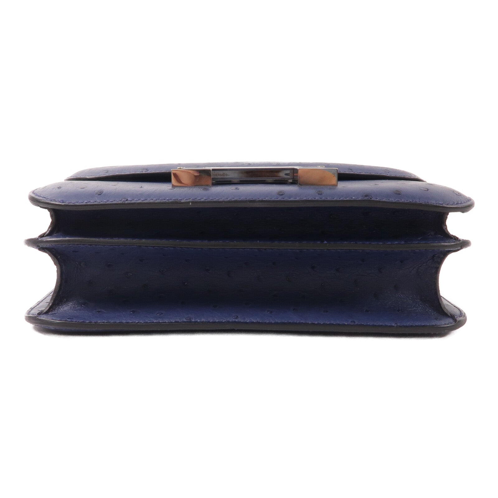 HERMES Ostrich皮革Constance 24肩背袋Bleu Iris