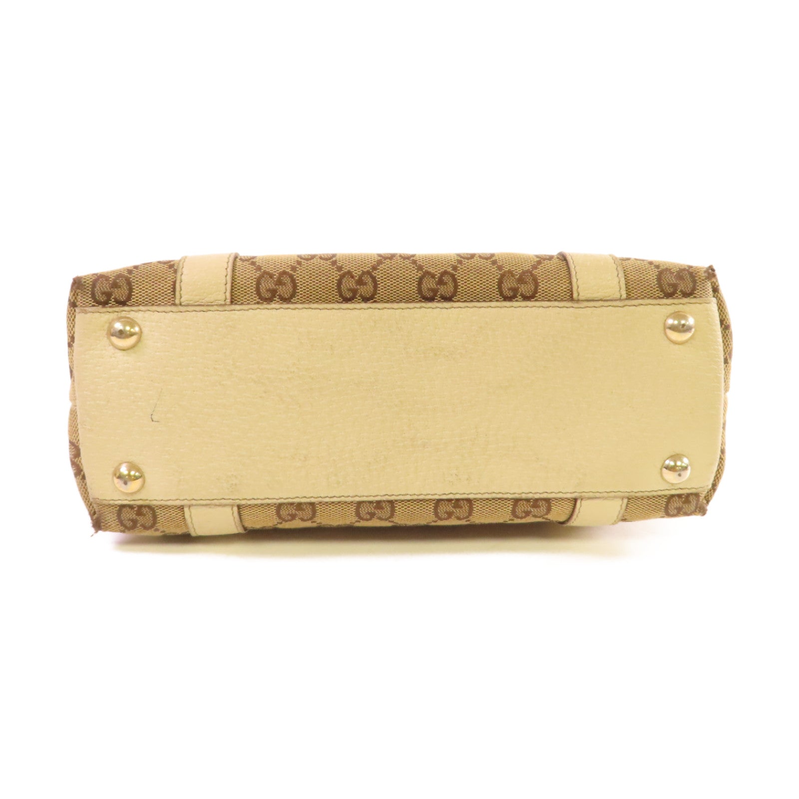 GUCCI GG帆布Shoulder Bag金扣肩背袋啡色/白色