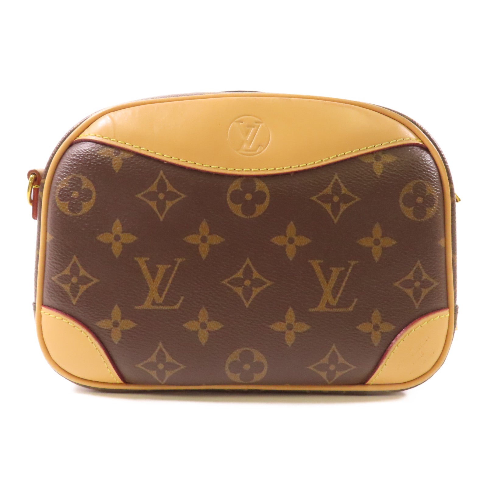 LOUIS VUITTON Monogram Deauville Mini金扣肩背袋棕色