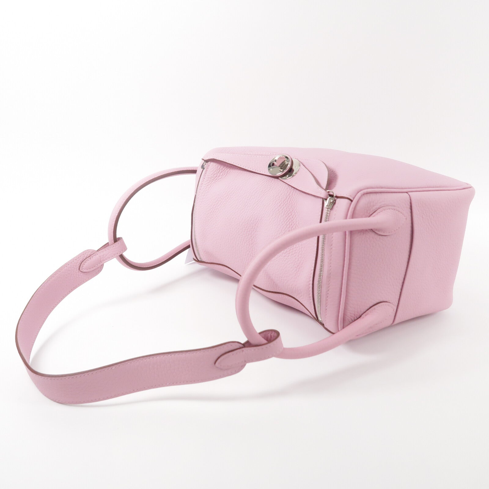 HERMES Clemence皮革Lindy 26手挽肩背兩用袋Mauve Sylvestre