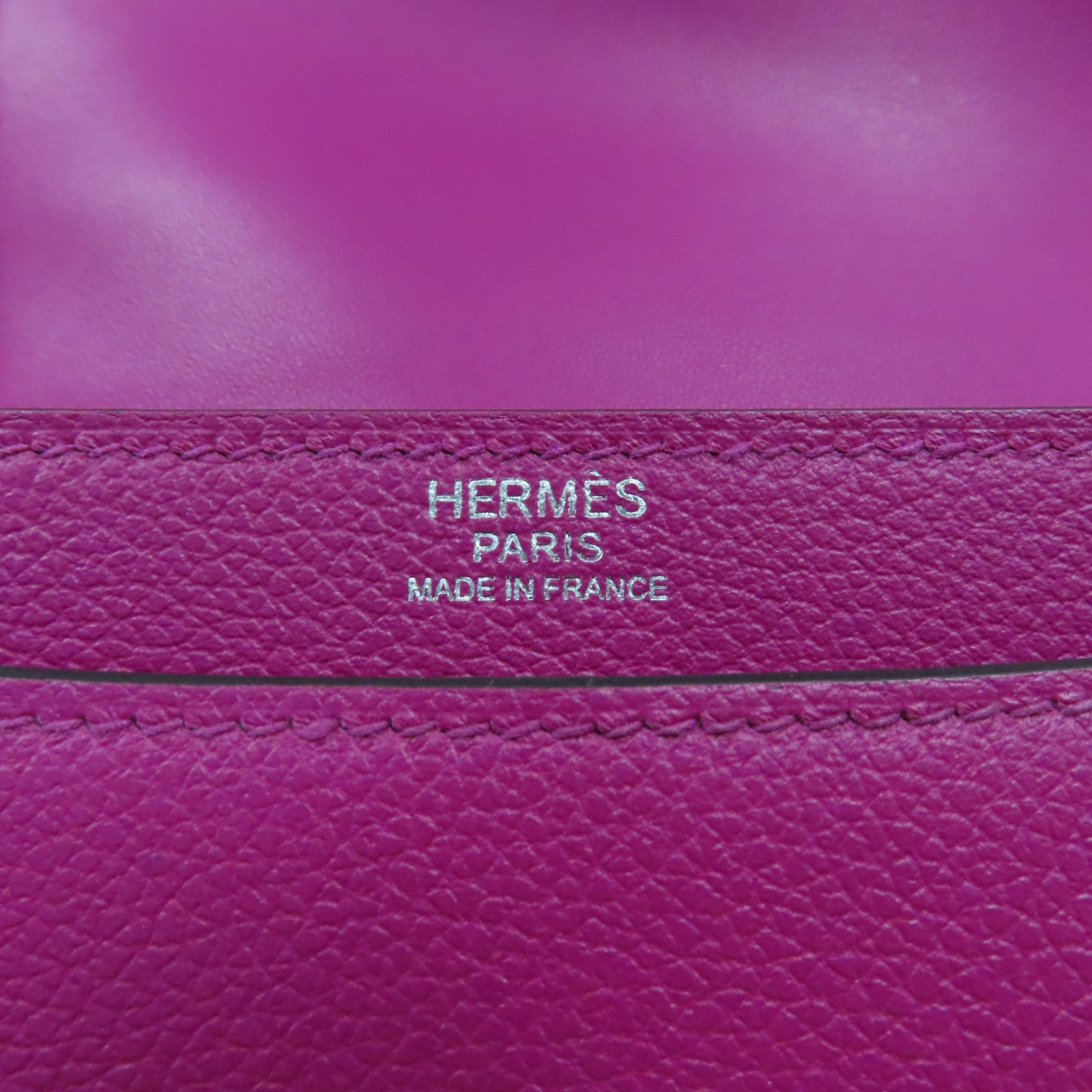 HERMES 【激減優惠】Evercolor皮革2002銀扣肩背袋桃紫色