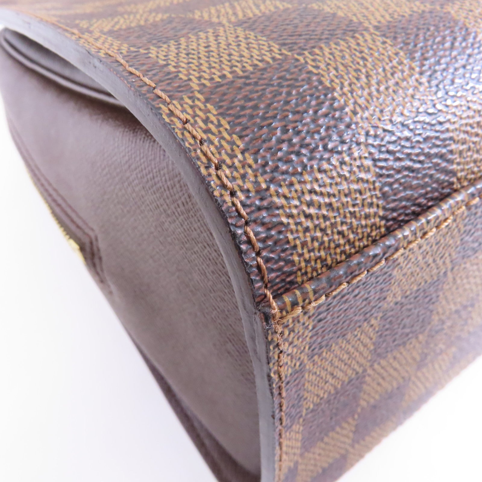 LOUIS VUITTON Damier Ebene Trinan金扣手挽袋啡色