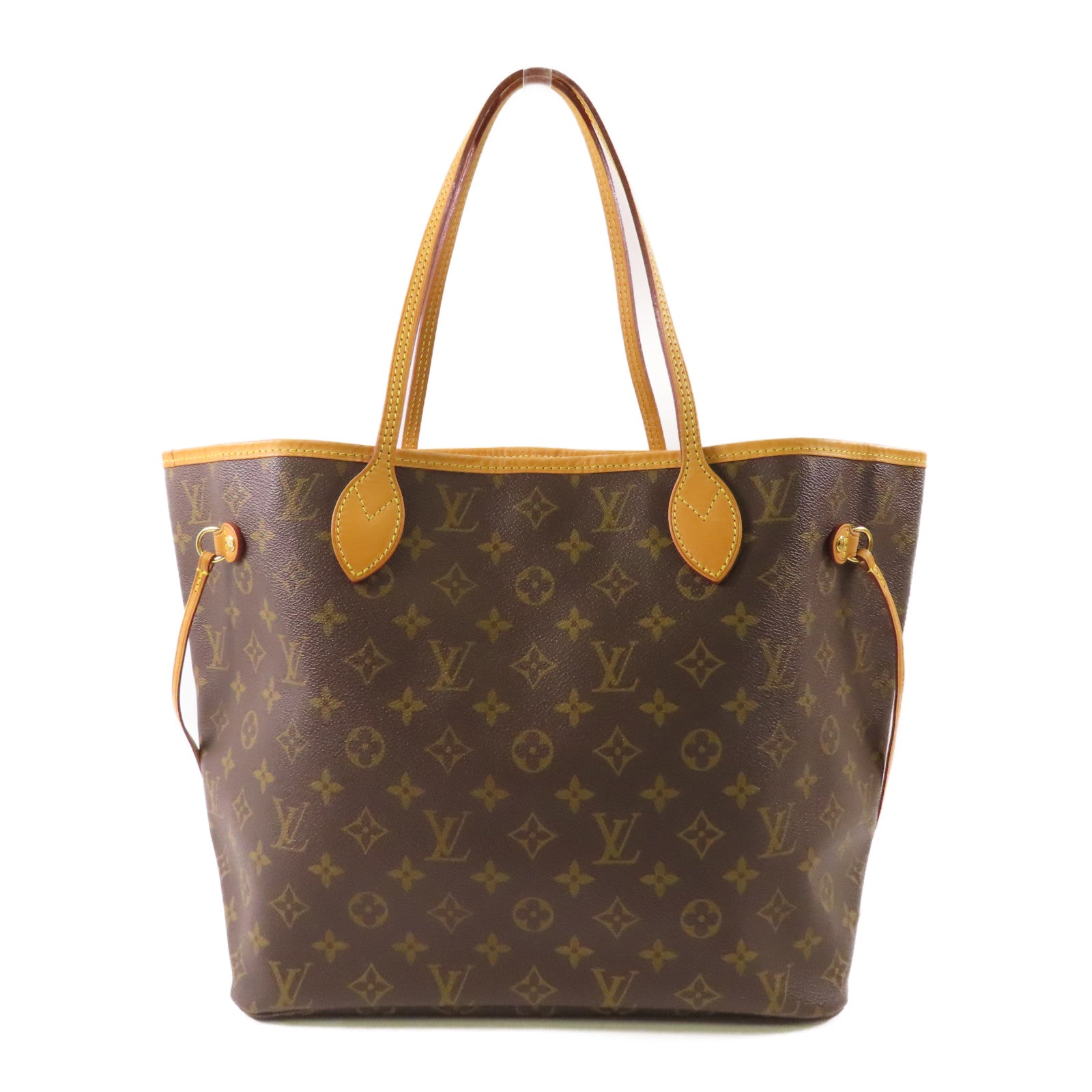 LOUIS VUITTON Monogram Neverfull MM金扣手挽袋