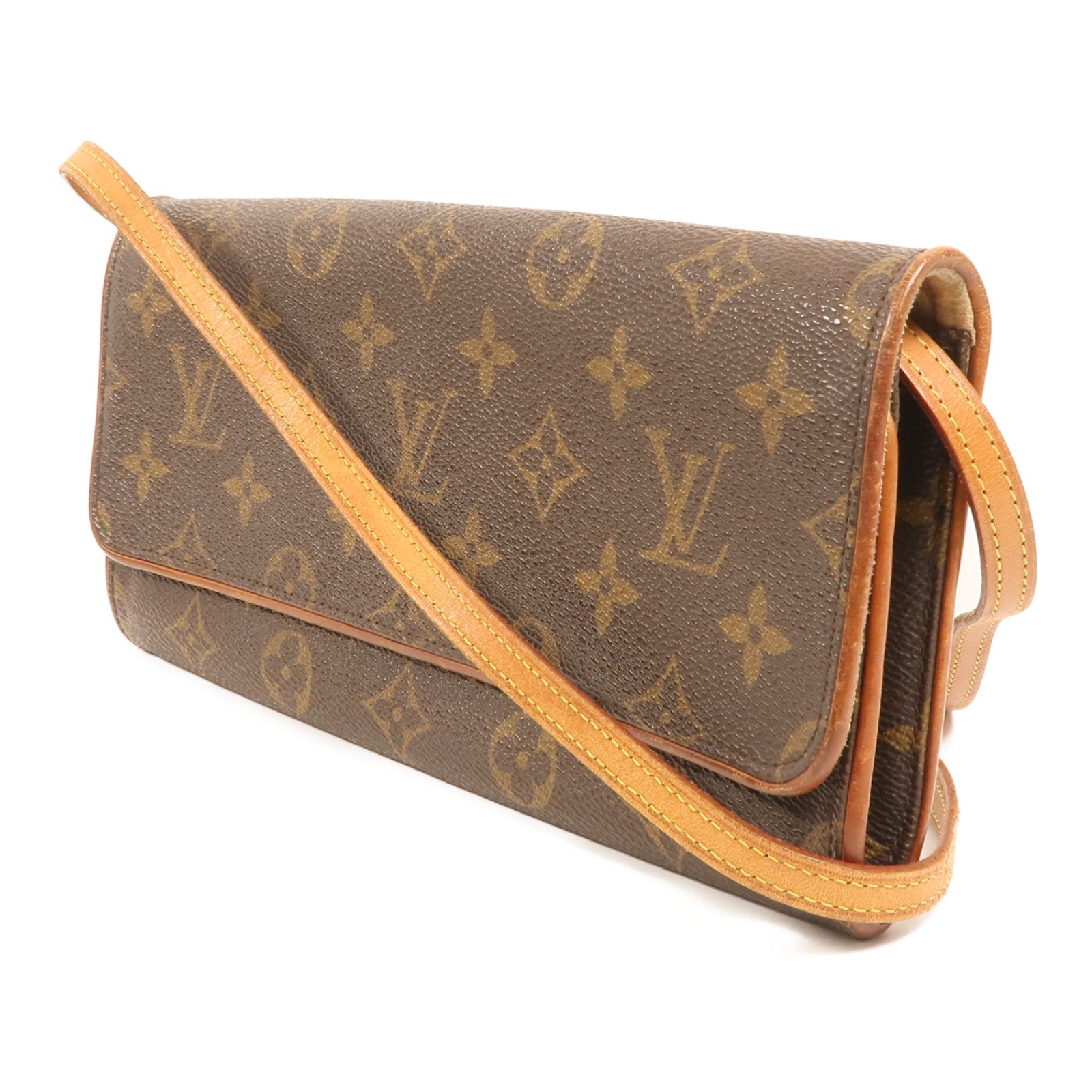 LOUIS VUITTON Monogram Pochette Twin GM金扣肩背袋