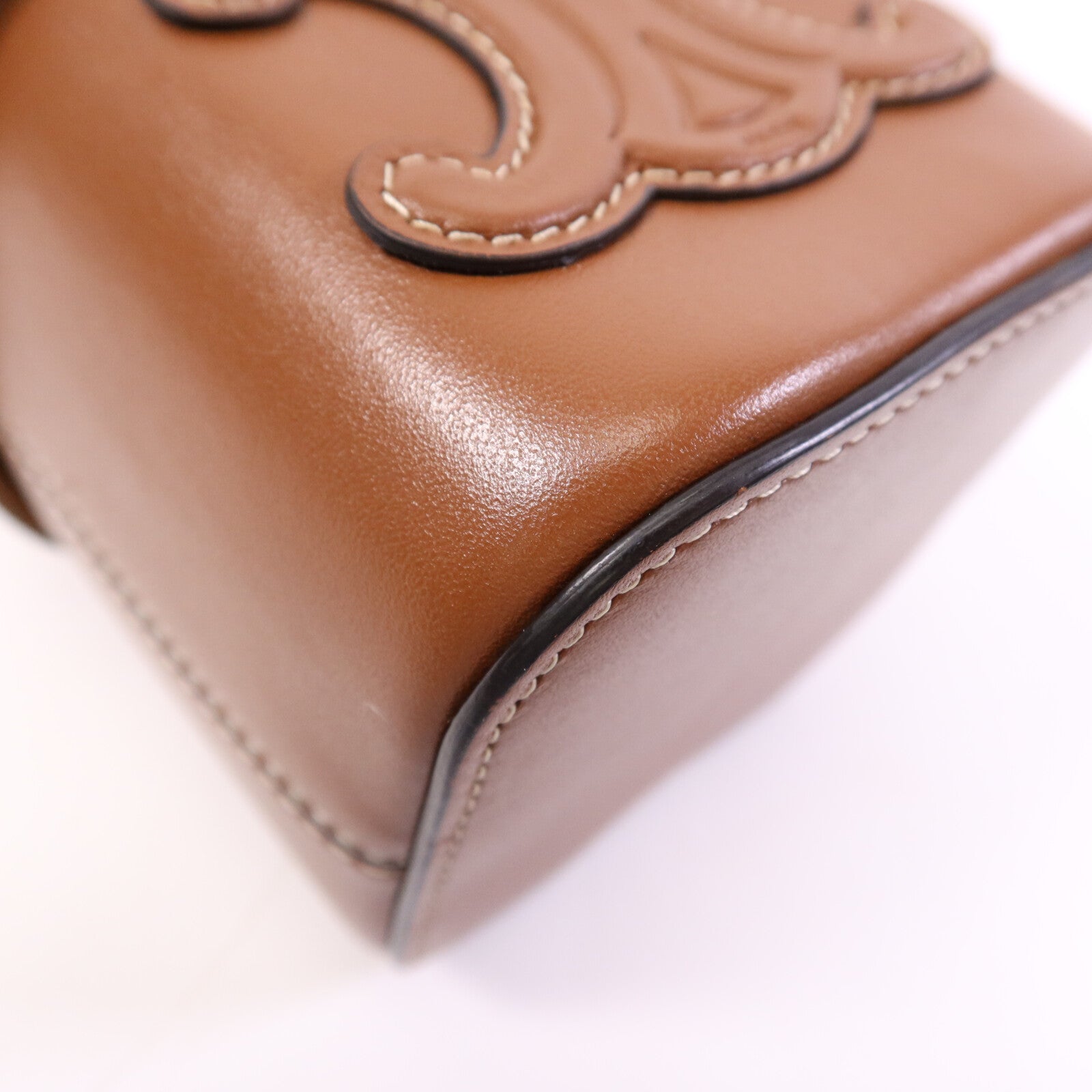 CELINE 【激減優惠】牛皮皮革Small Box Cuir金扣肩背袋