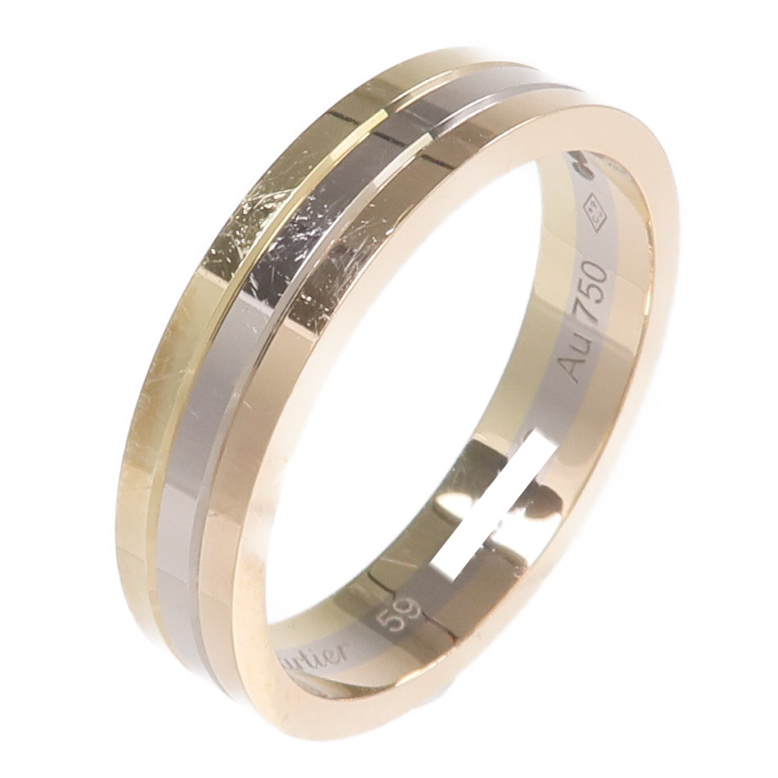 CARTIER 18K黃金/白金/玫瑰金Vendome Louis Ring鑽石戒指Cartier#59/US#10.5