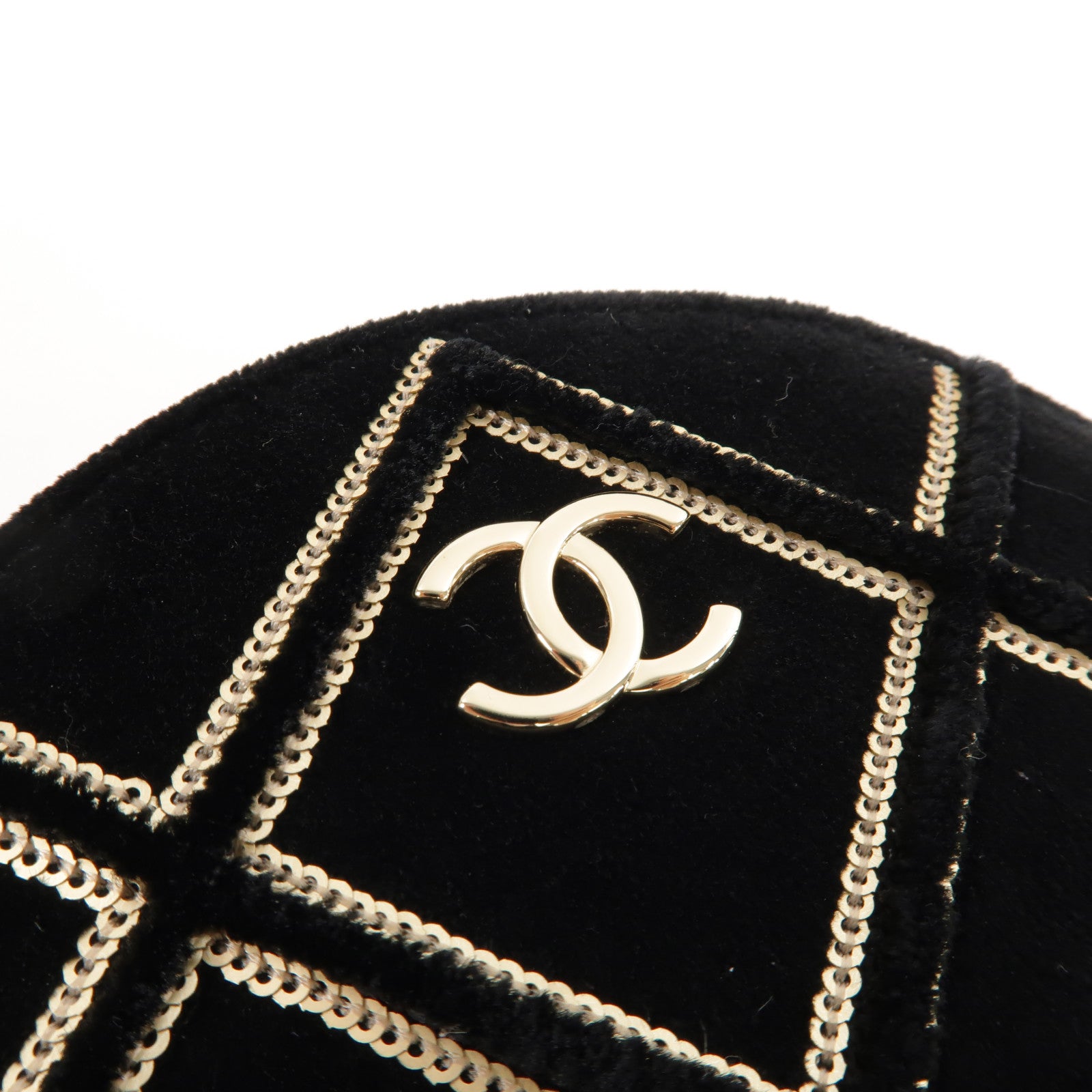 CHANEL 天鵝絨Round Vanity Case肩背袋
