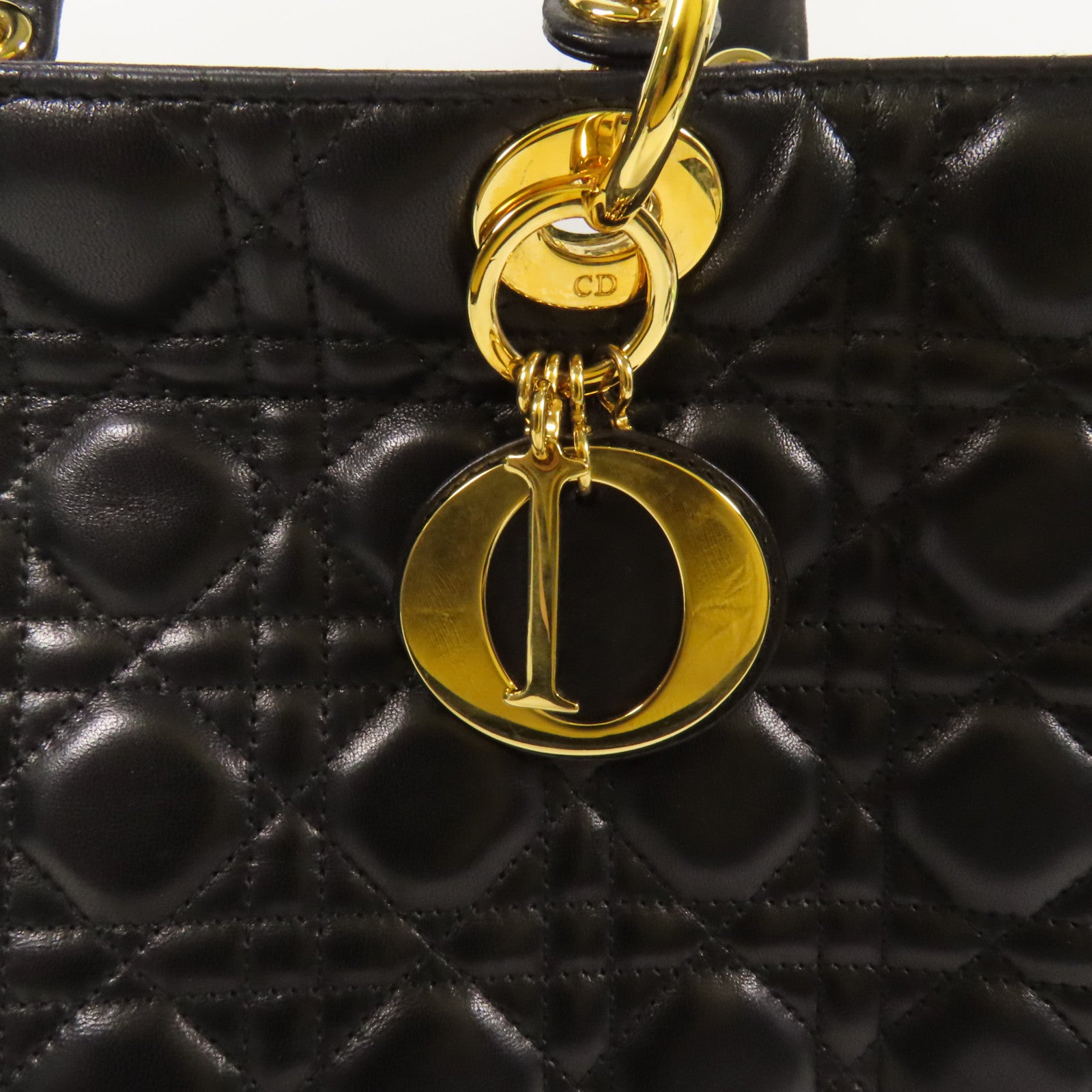 Dior 羊皮皮革Lady Dior Large金扣手挽袋