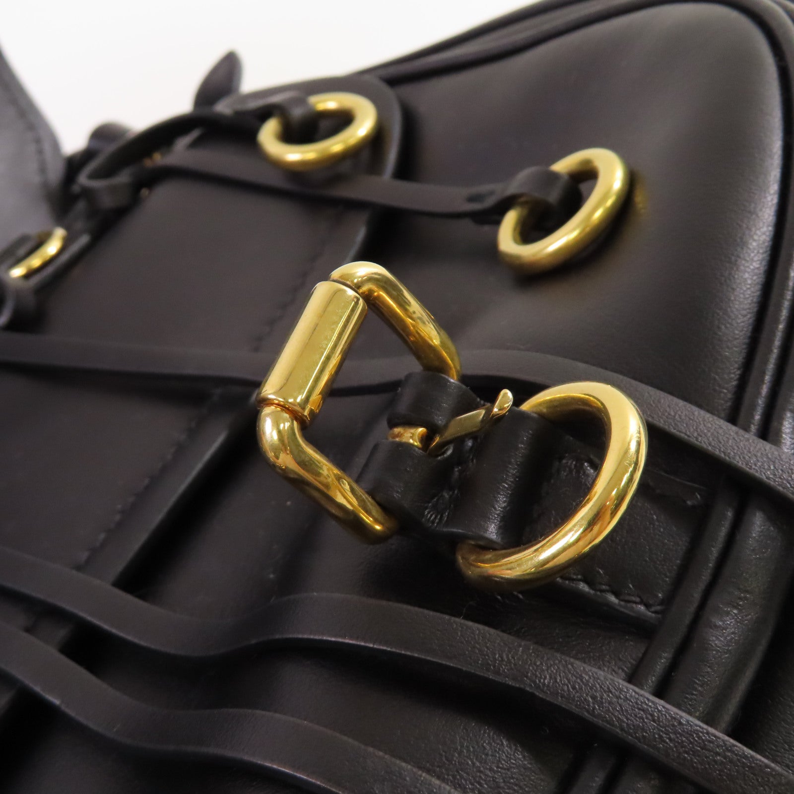PRADA Saffiano皮革Corsaire Shoulder Bag金扣肩背袋黑色