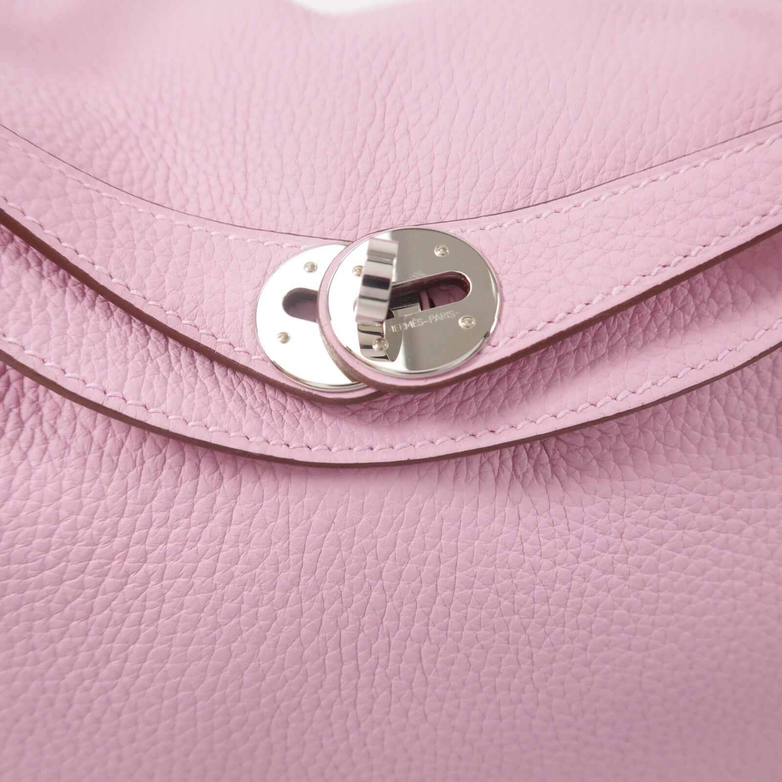 HERMES Clemence皮革Lindy 26手挽肩背兩用袋Mauve Sylvestre