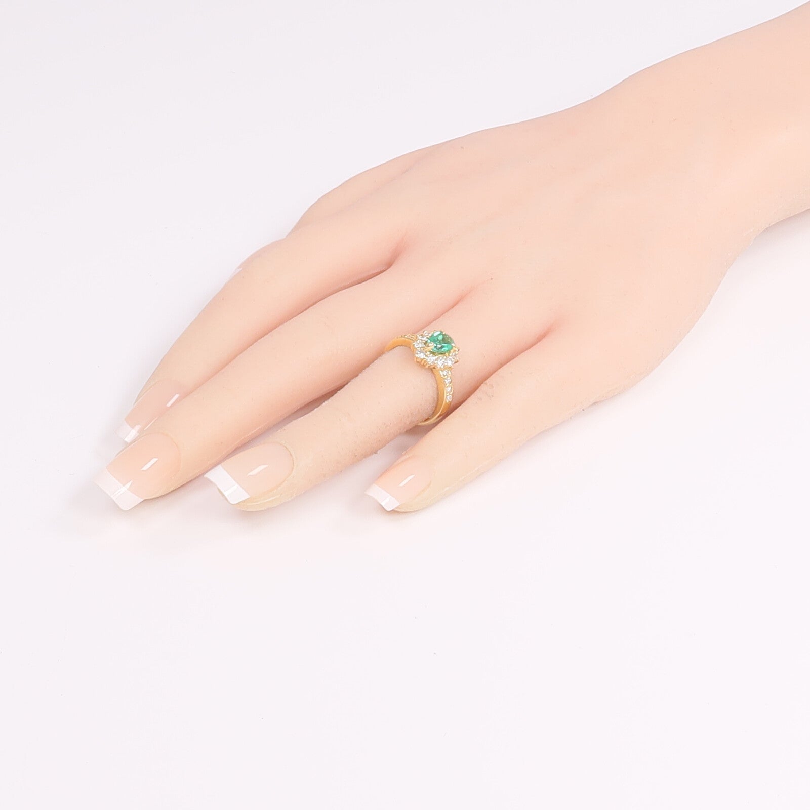 JEWELRY 18K黃金Ring綠寶石/鑽石戒指