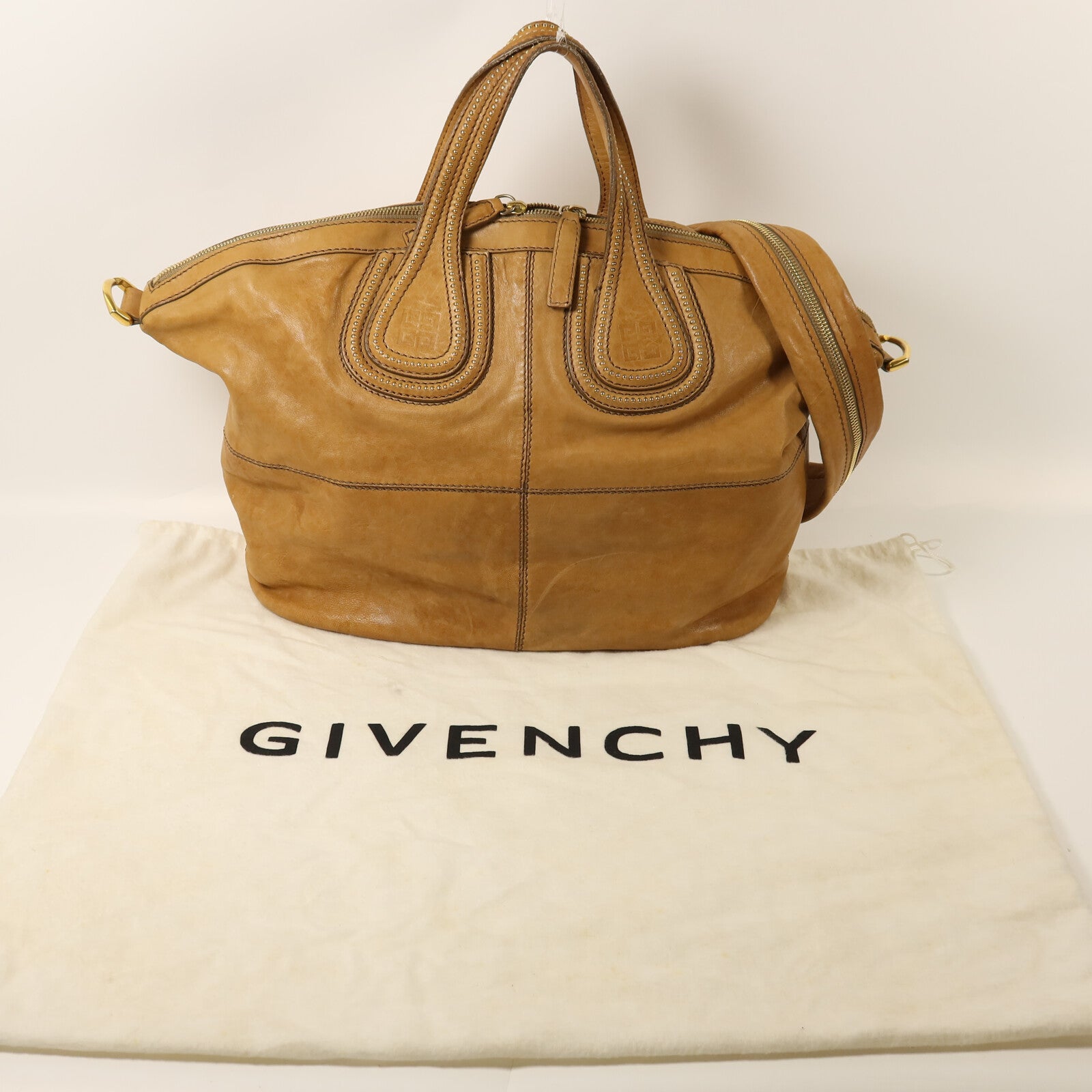 GIVENCHY 牛皮皮革Shoulder Bag金扣手挽肩背兩用袋