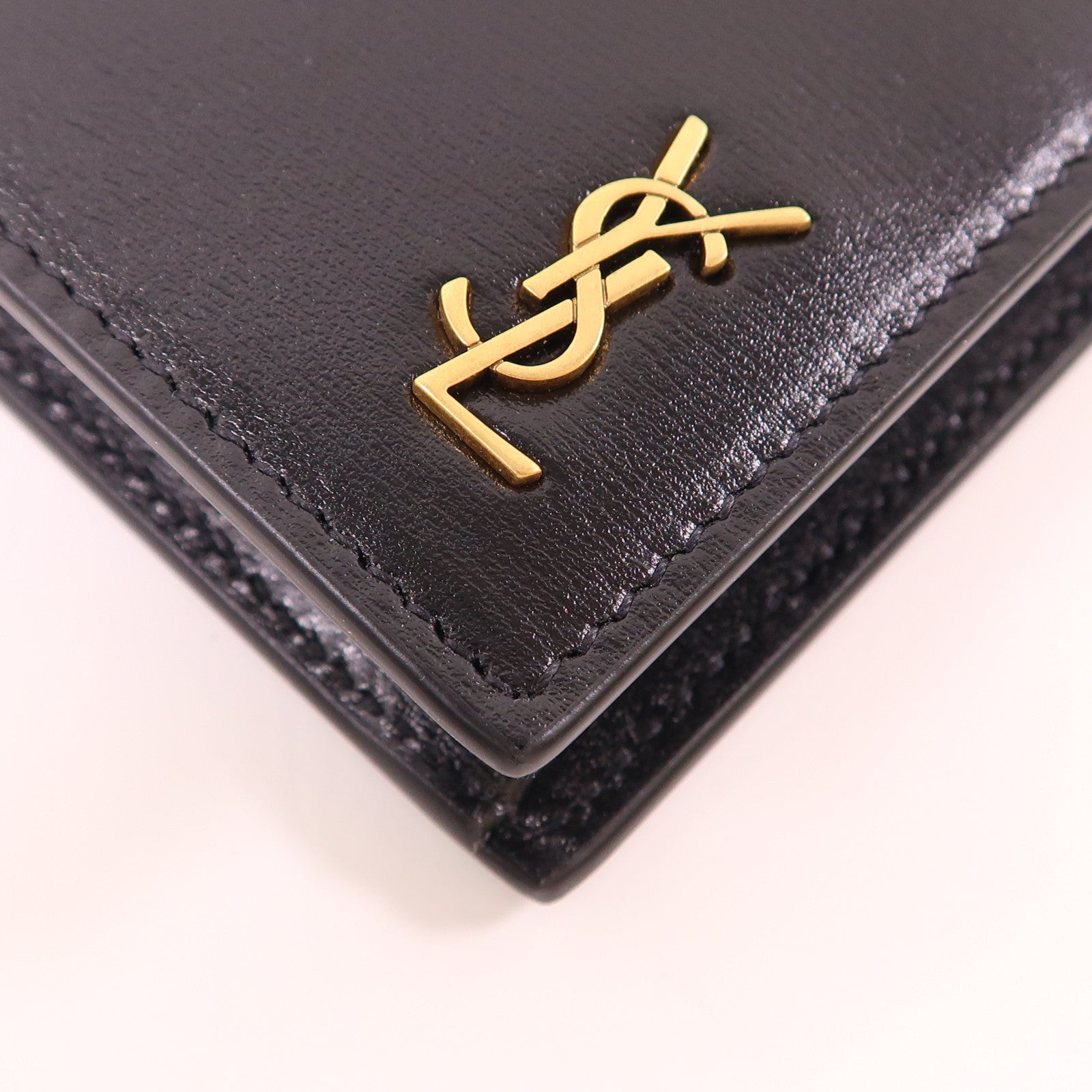 SAINT LAURENT 牛皮皮革Tiny Monogram Wallet金扣錢包