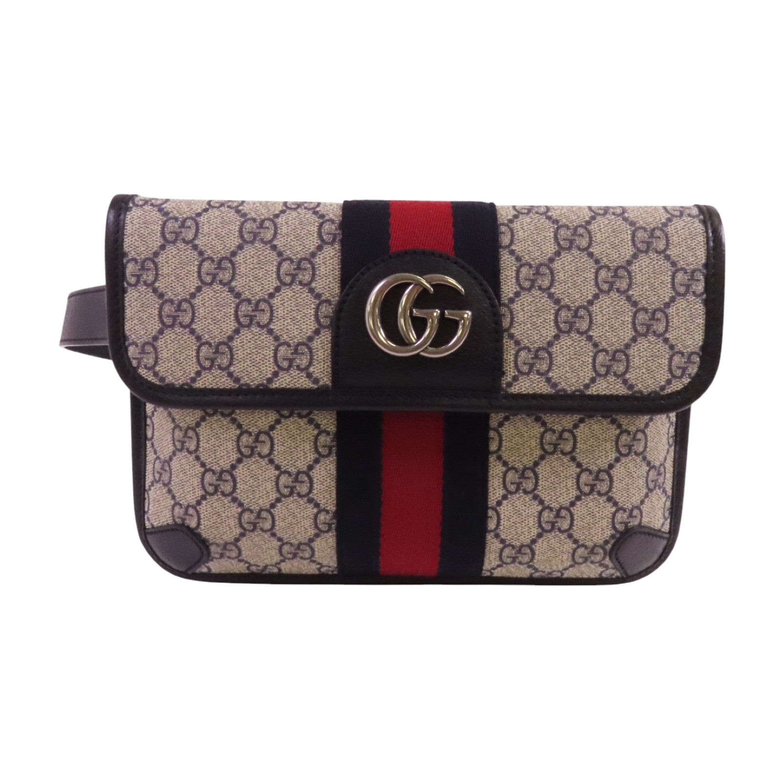 GUCCI 塗層帆布Ophidia GG Supreme銀扣腰包