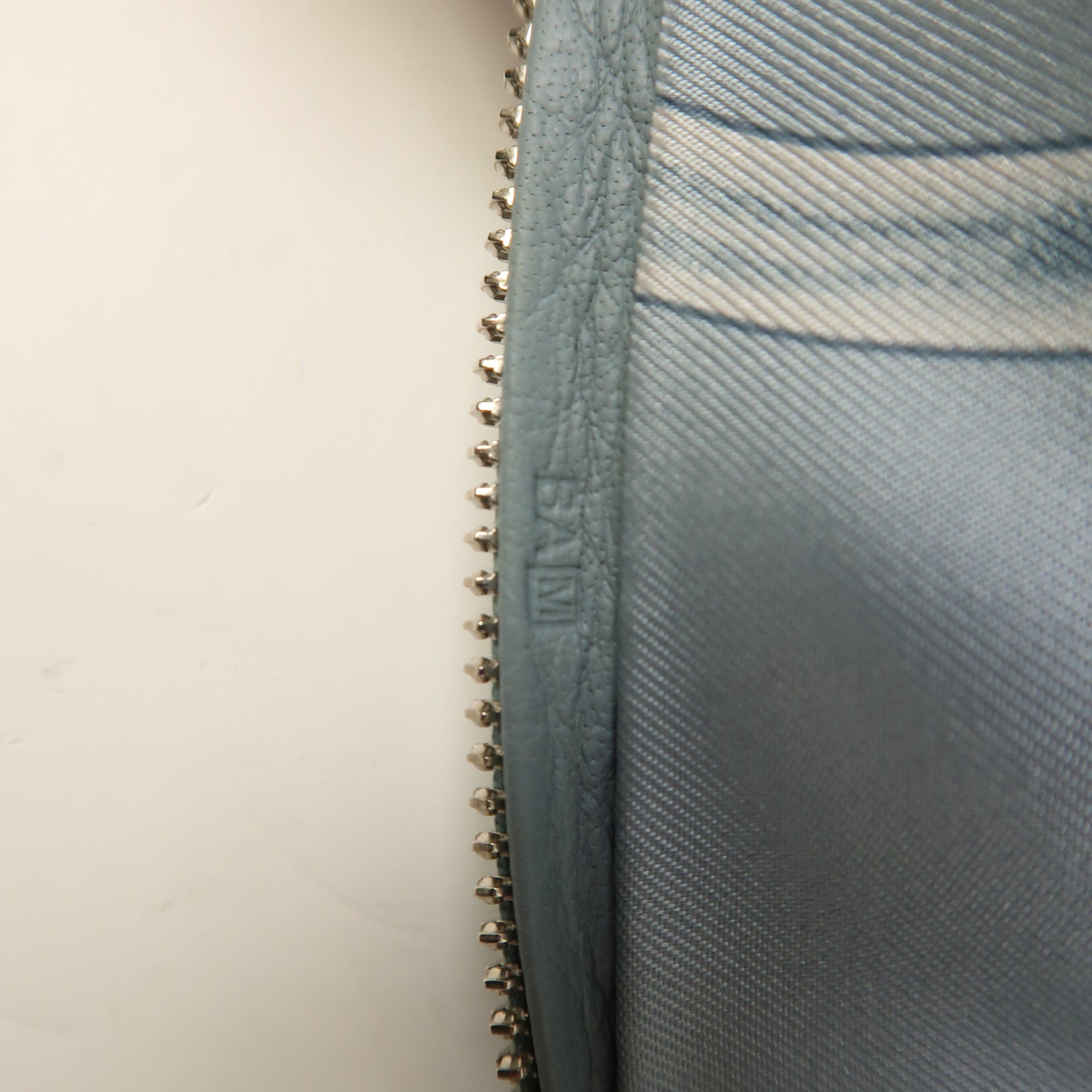 HERMES 絲質/Cherve皮革Silk Pop Eco Bag銀扣肩背袋淺藍色