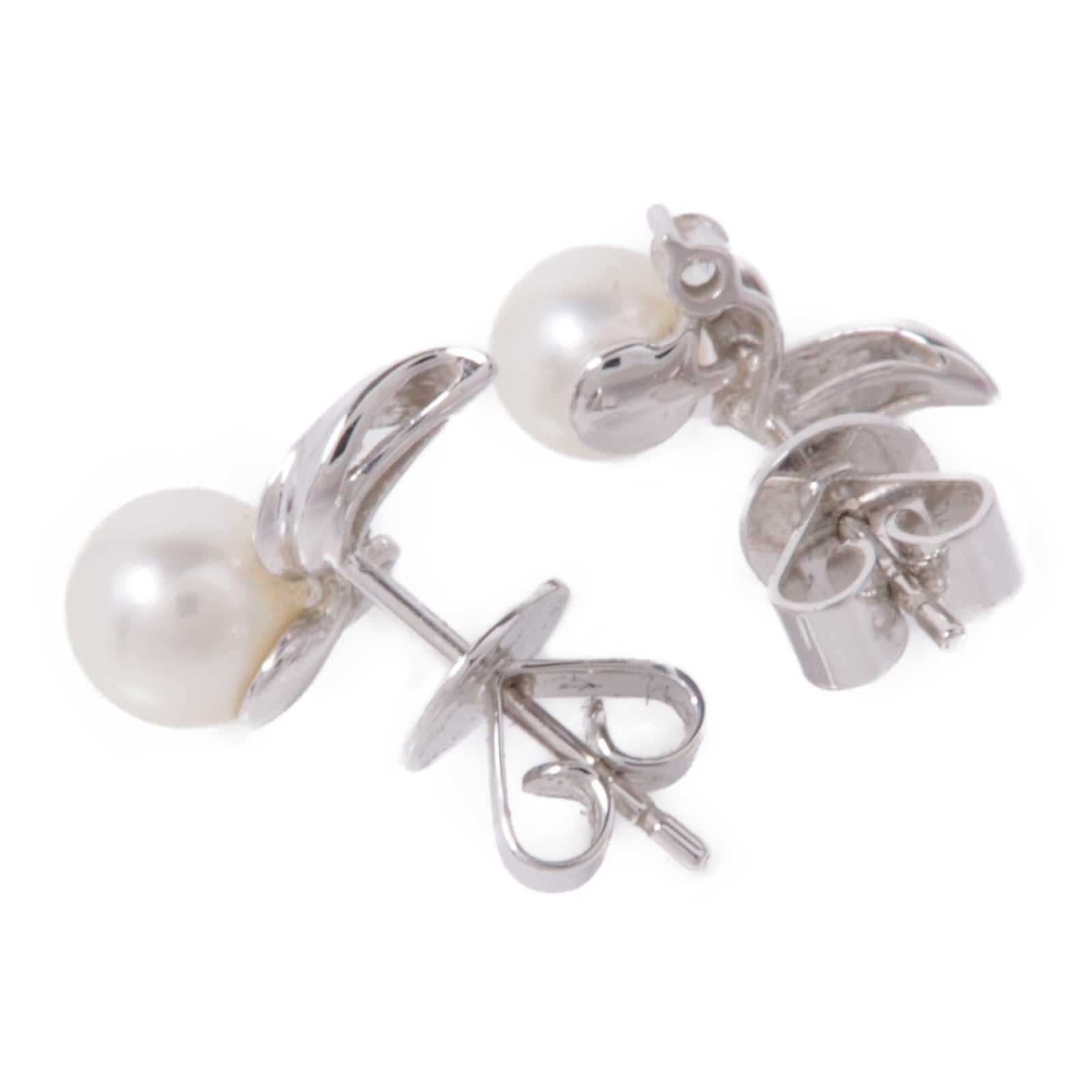 JEWELRY Pearl Diamond Earrings 18K White Gold
