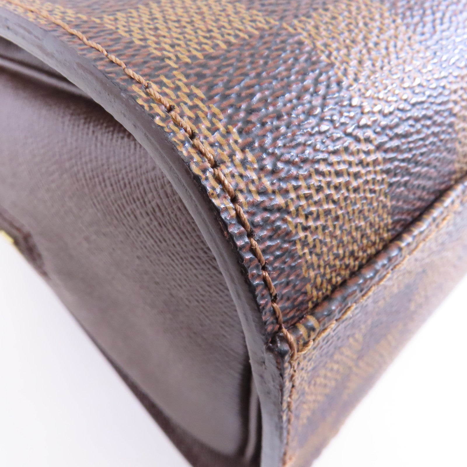 LOUIS VUITTON Damier Ebene Trinan金扣手挽袋啡色