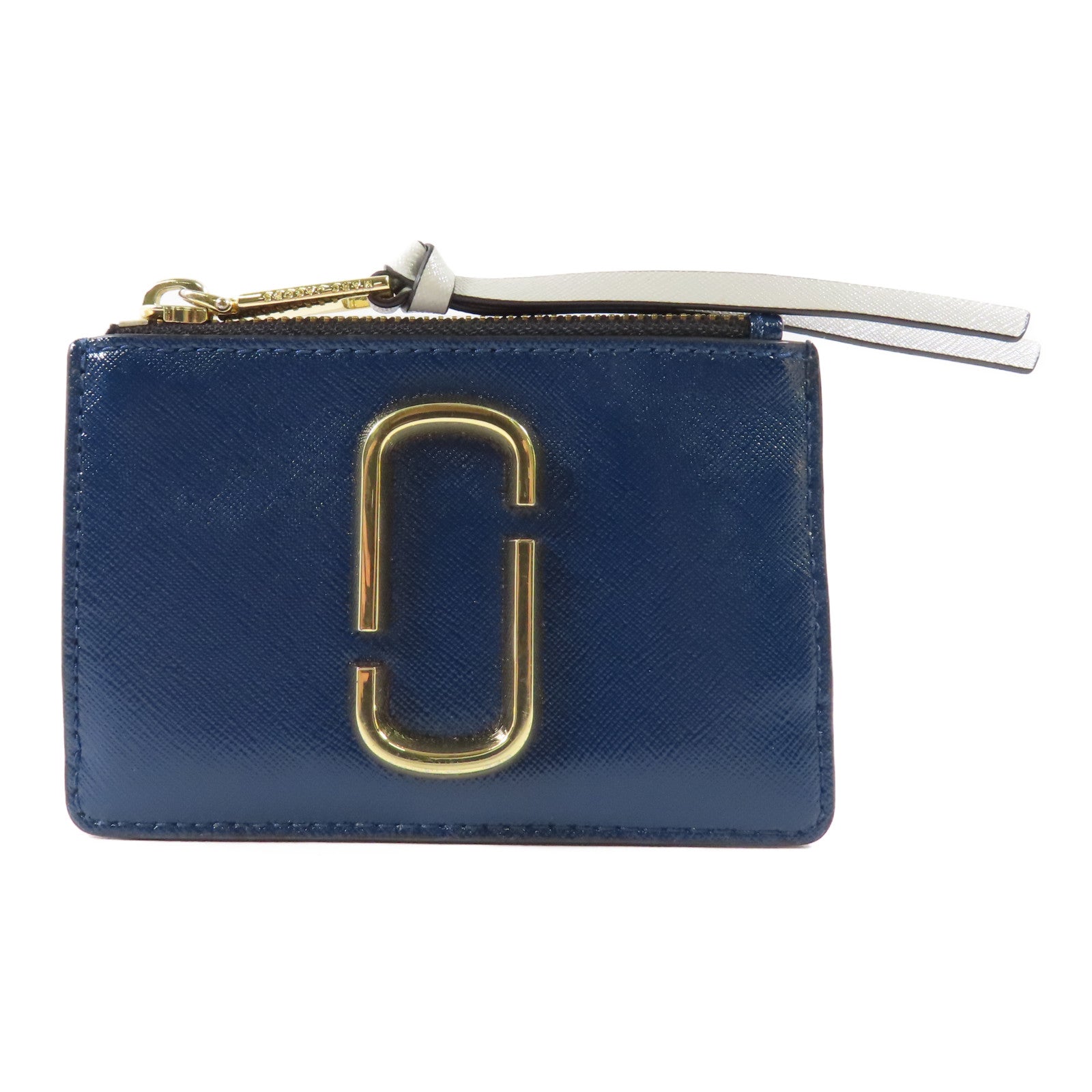 MARC JACOBS 皮革Card Case金扣卡片套藍色/灰色/黑色