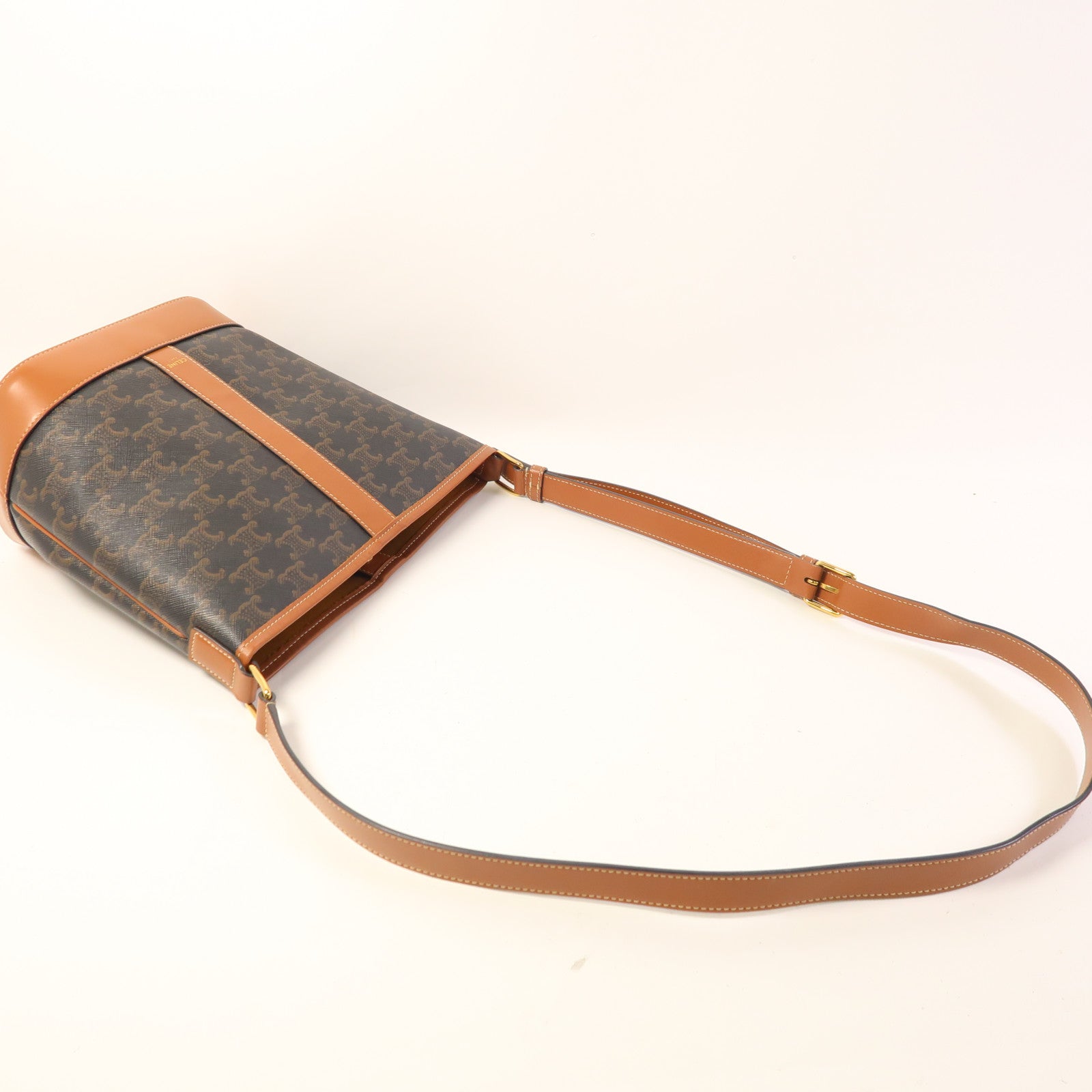 CELINE 塗層帆布Small Bucket金扣肩背袋