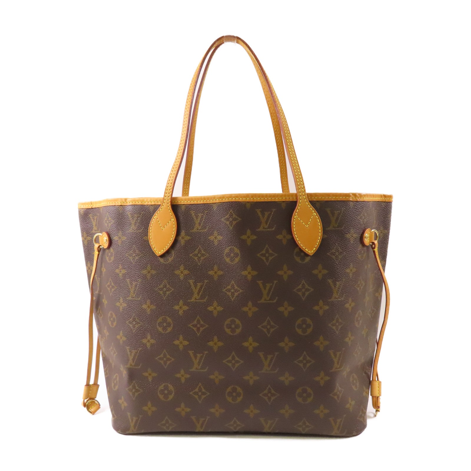 LOUIS VUITTON Monogram Neverfull MM金扣手挽袋