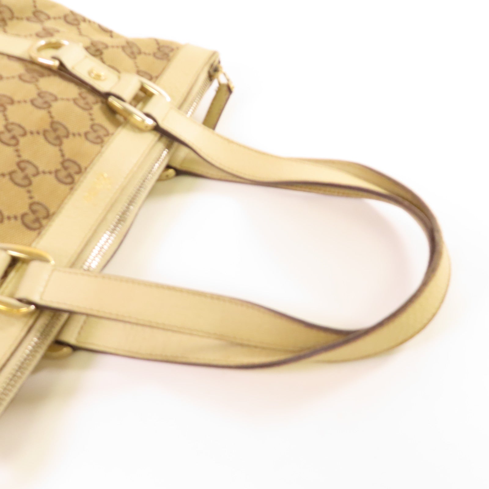 GUCCI GG帆布Shoulder Bag金扣肩背袋啡色/白色