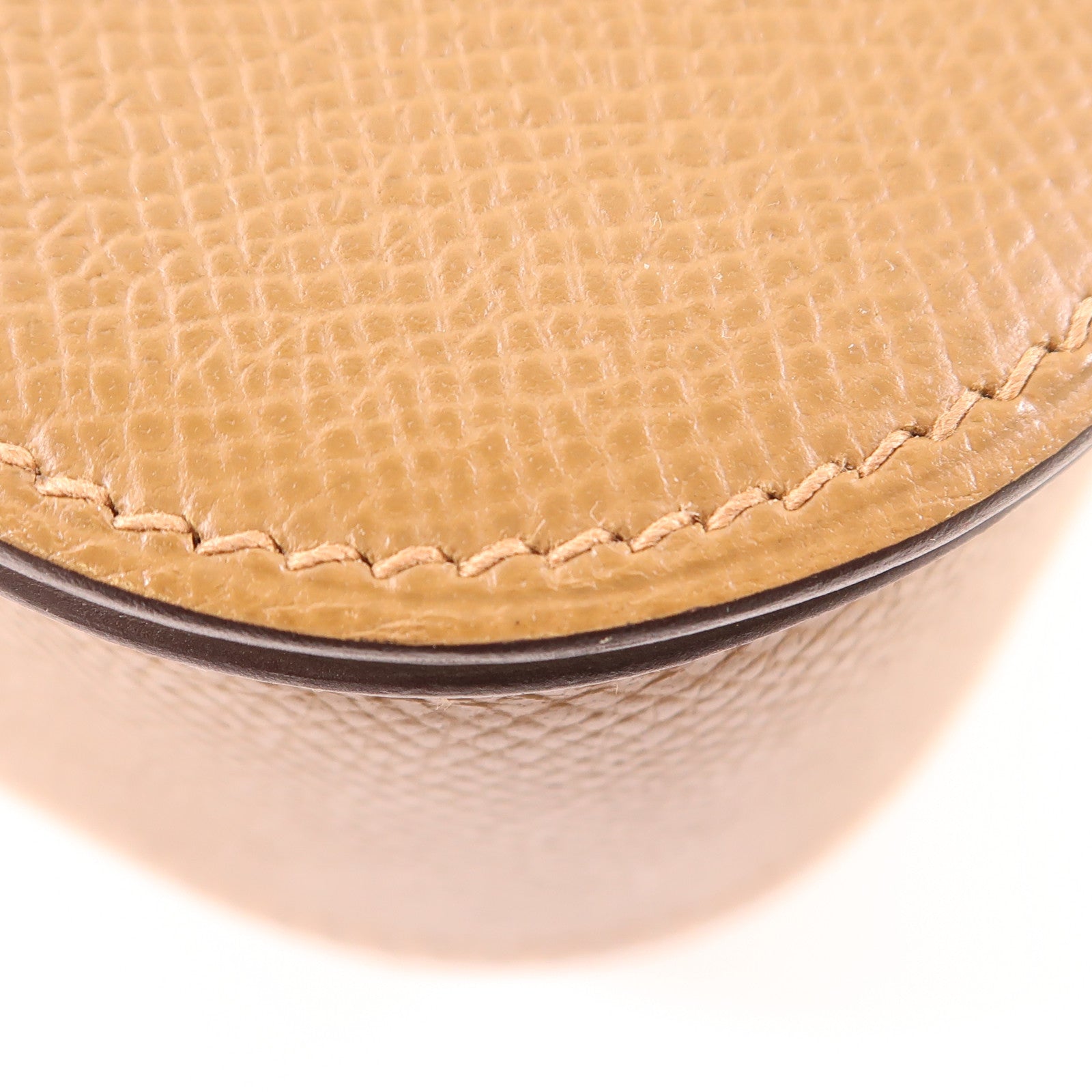 HERMES Epsom皮革Della Cavaller銀扣肩背袋37 Gold