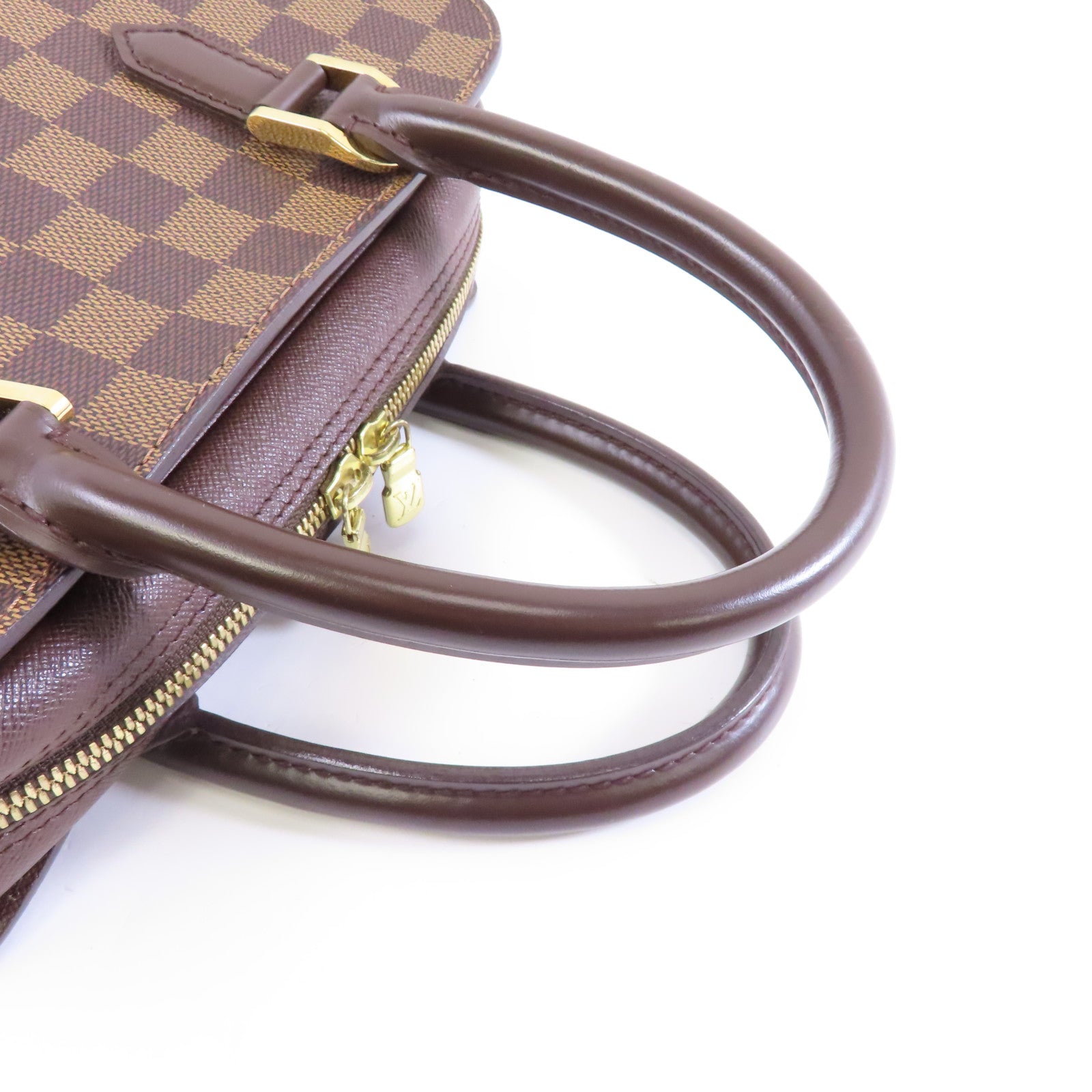 LOUIS VUITTON Damier Ebene Trinan金扣手挽袋啡色