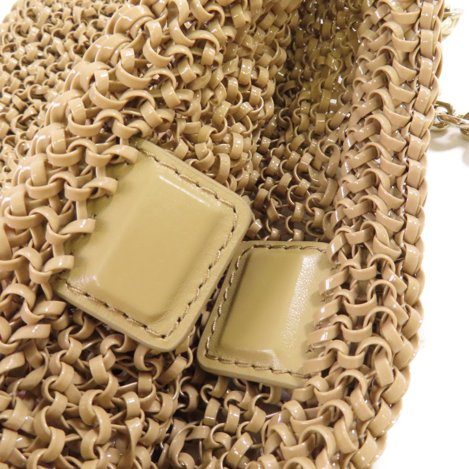 ANTEPRIMA PVC Shoulder Bag金扣鏈帶肩背袋杏色