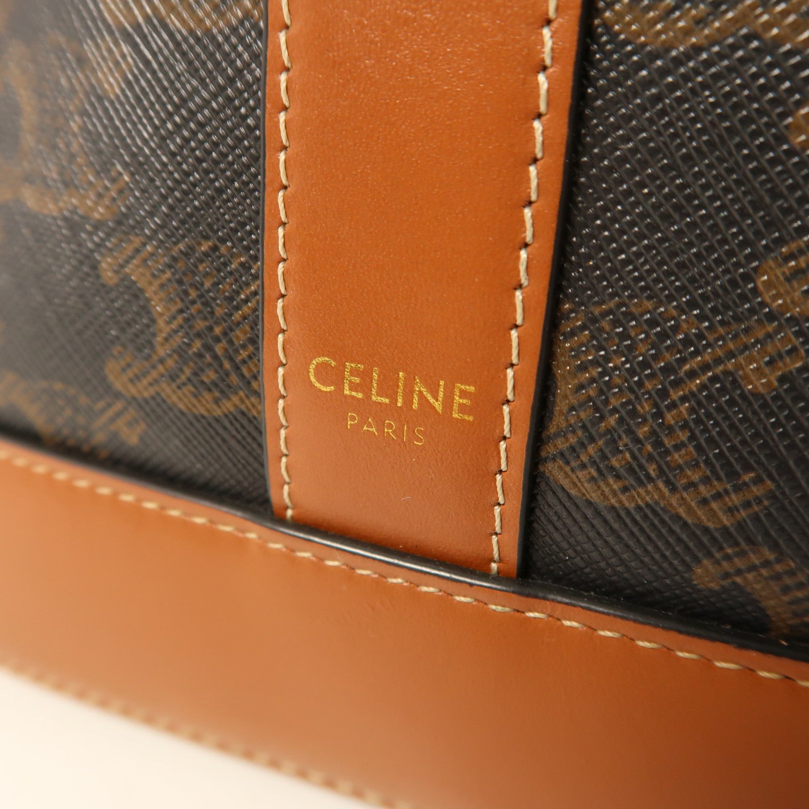 CELINE 塗層帆布Small Bucket金扣肩背袋