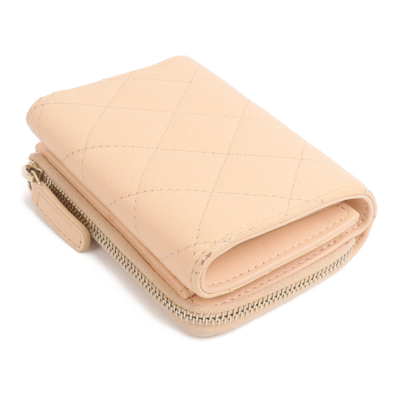 CHANEL 牛皮皮革Zipper Compact Wallet錢包