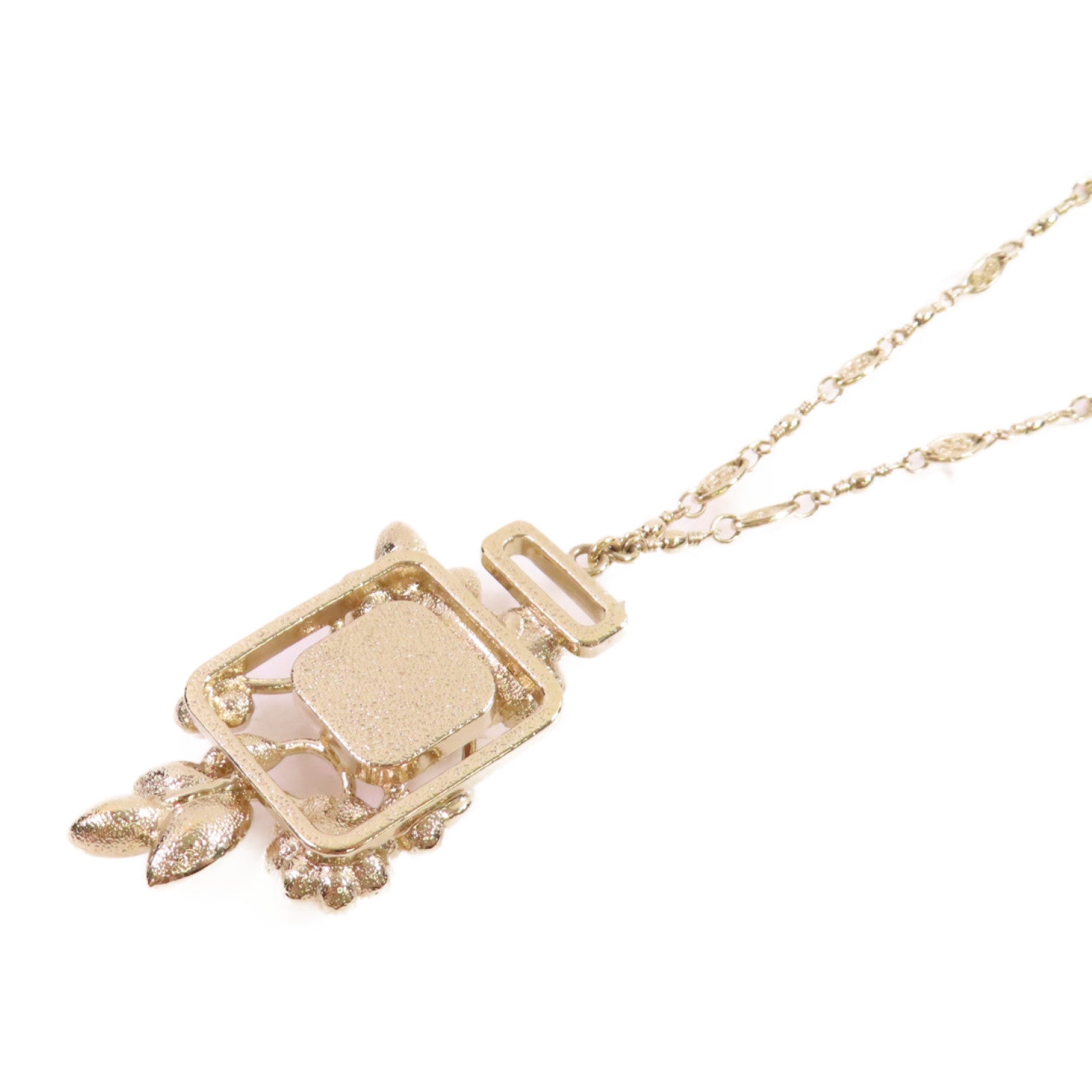 CHANEL 金屬/仿珍珠Necklace金扣項鏈白色/金色
