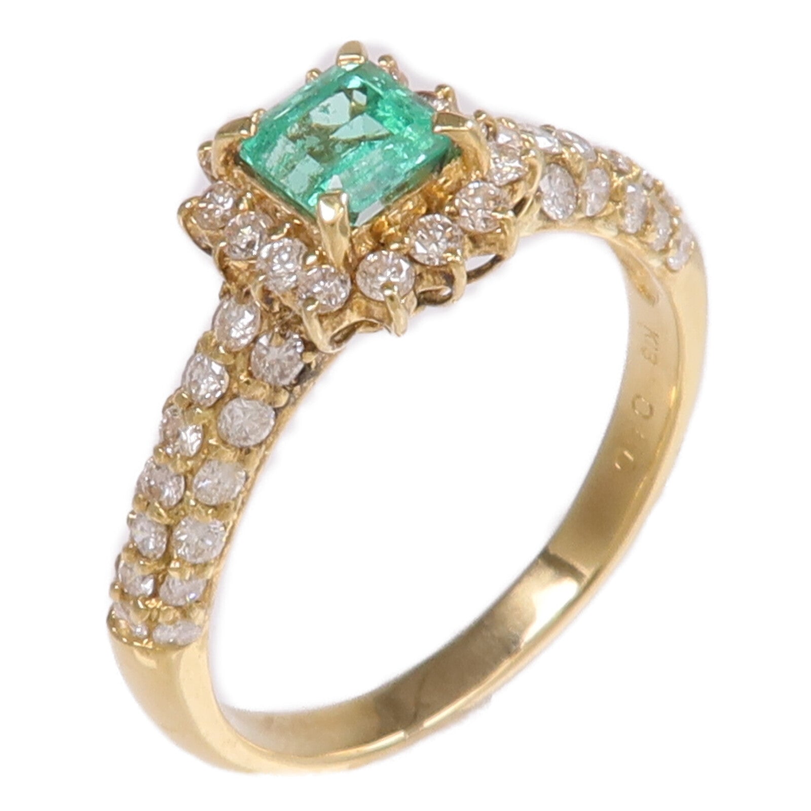 JEWELRY 18K黃金Emerald Diamond Ring綠寶石/鑽石戒指