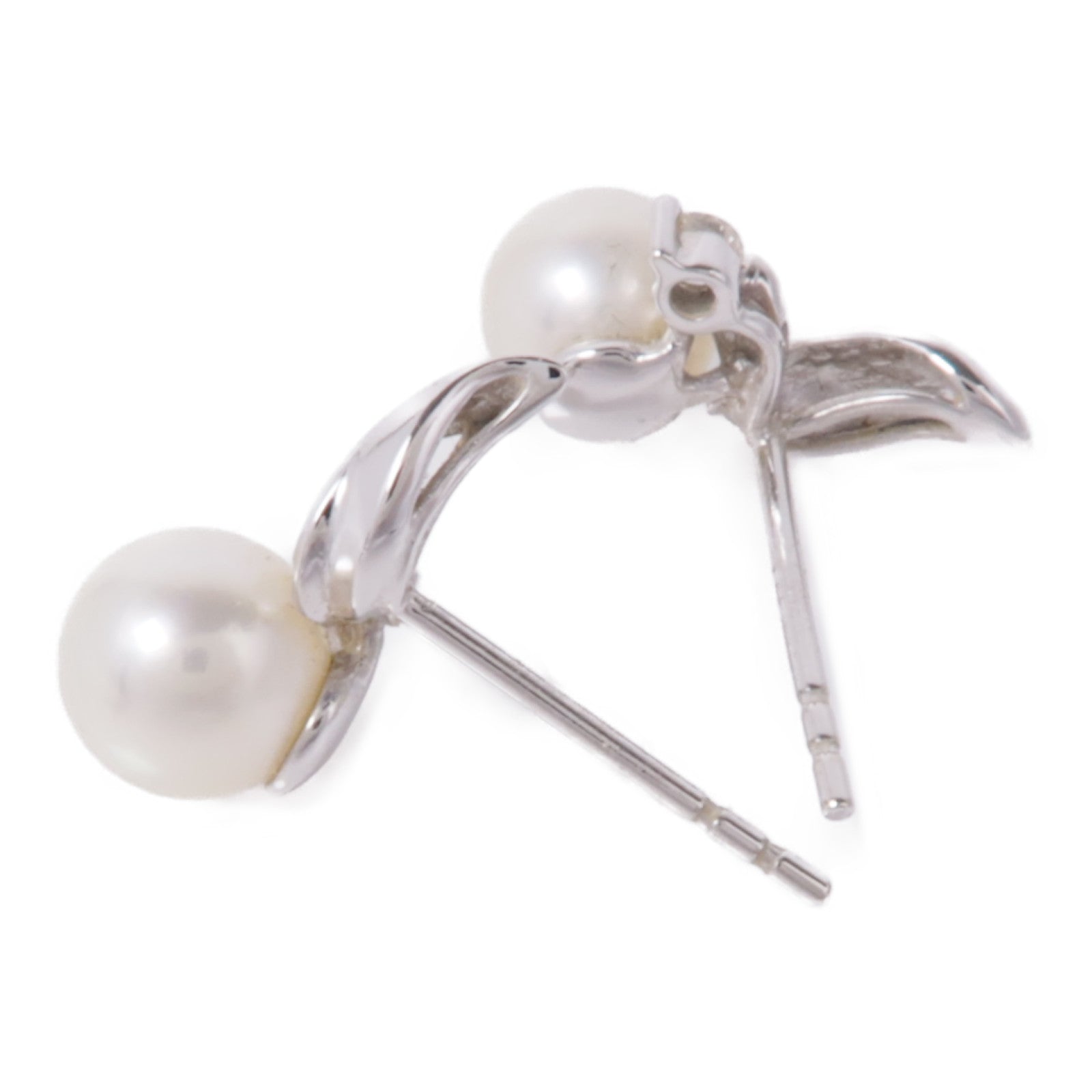 JEWELRY Pearl Diamond Earrings 18K White Gold