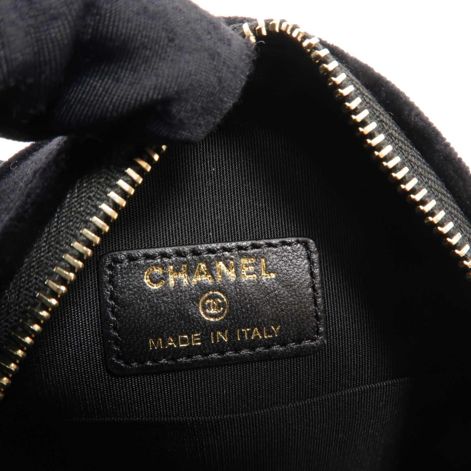 CHANEL 天鵝絨Round Vanity Case肩背袋