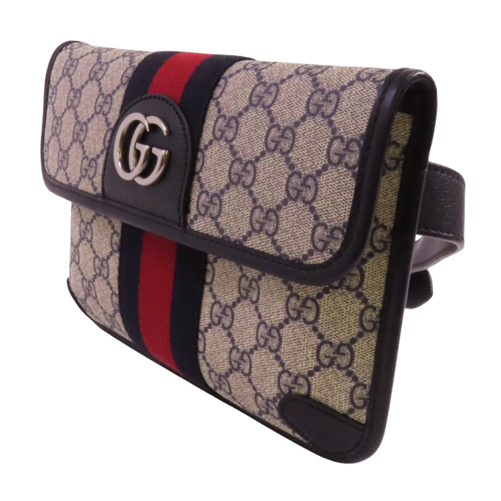 GUCCI 塗層帆布Ophidia GG Supreme銀扣腰包