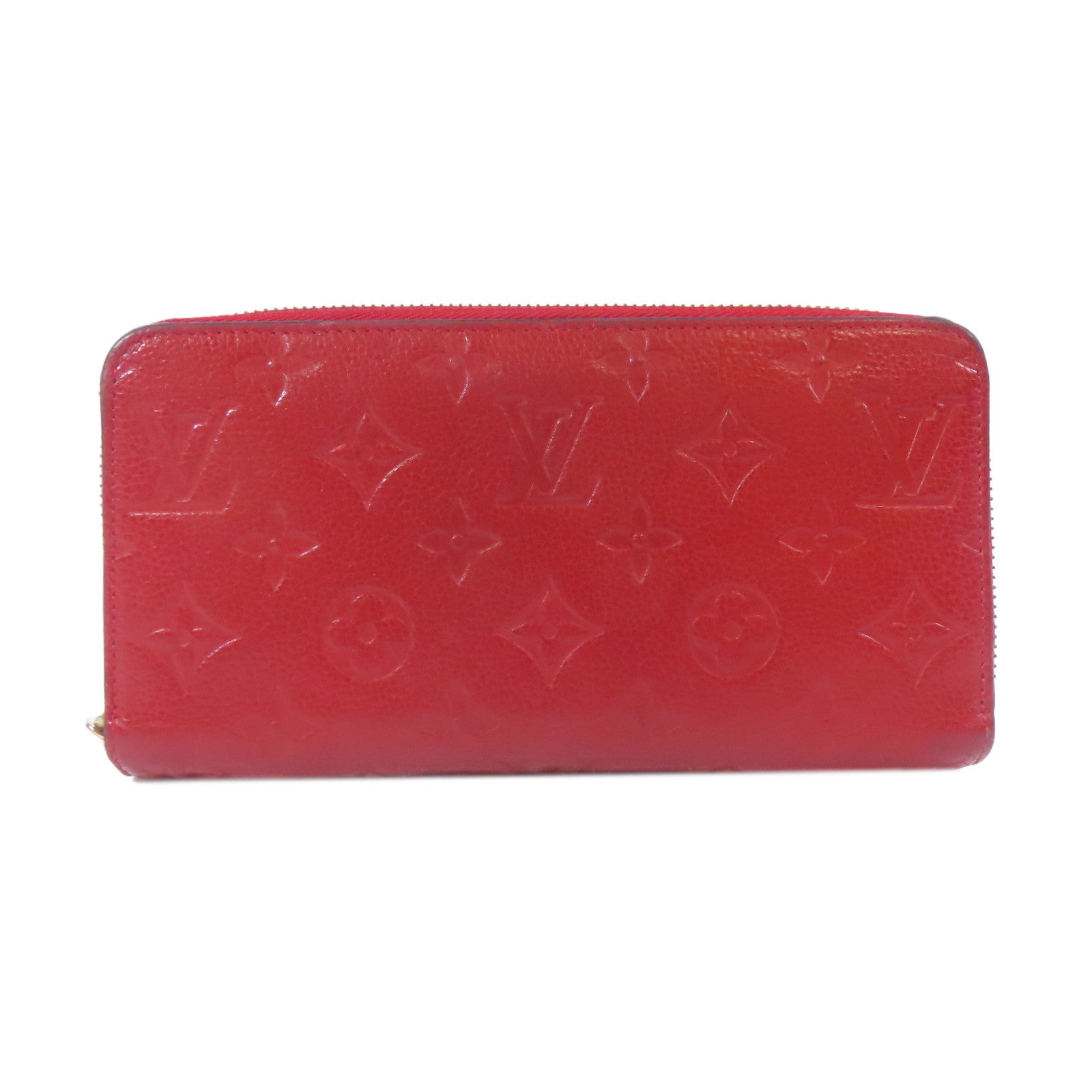 LOUIS VUITTON 【激減優惠】Monogram Empreinte Long Round Wallet金扣長錢包紅色