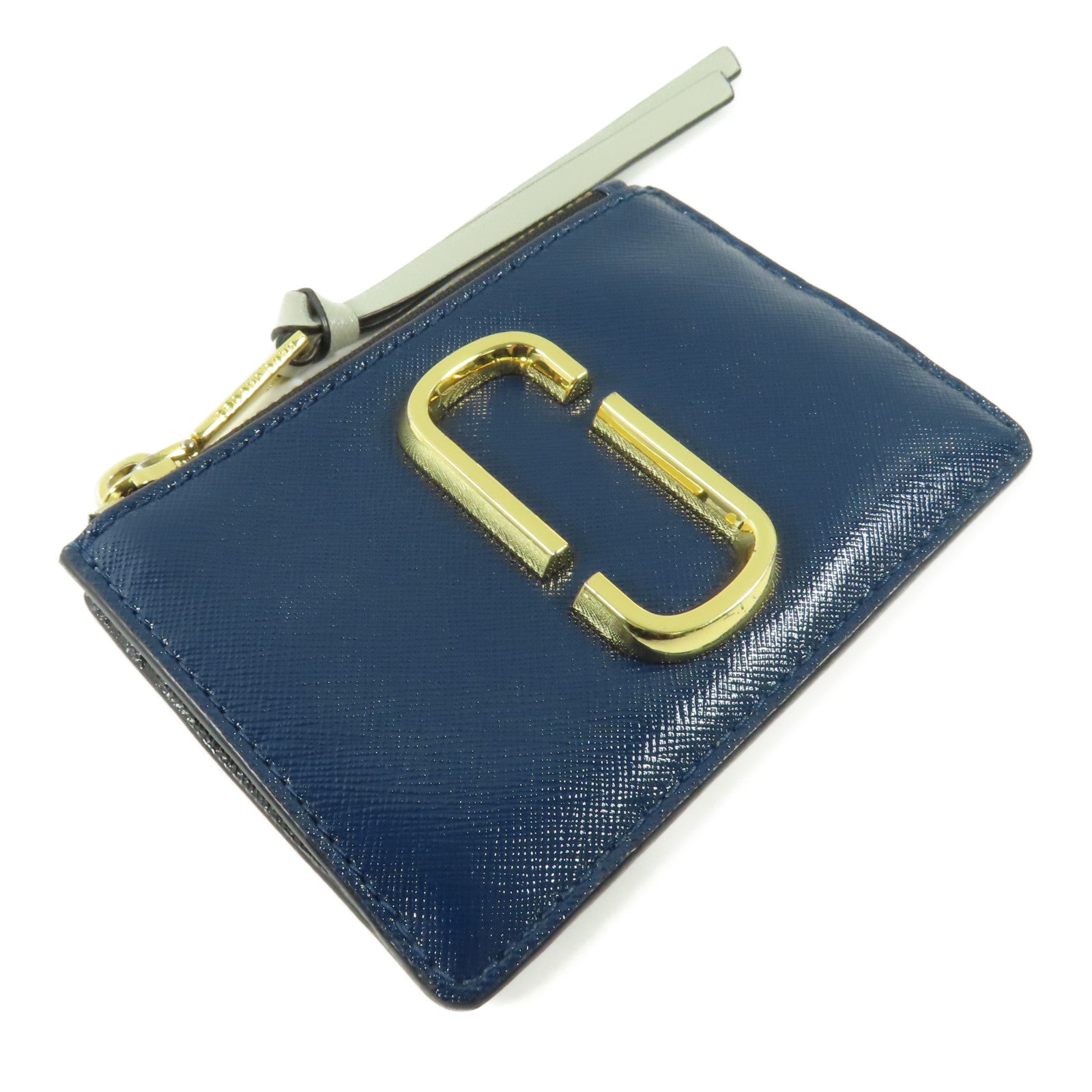 MARC JACOBS 皮革Card Case金扣卡片套藍色/灰色/黑色