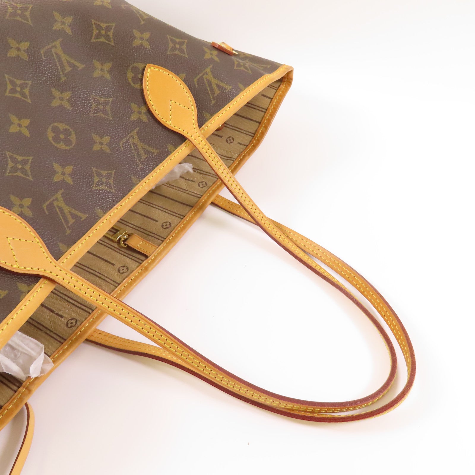 LOUIS VUITTON Monogram Neverfull MM金扣手挽袋
