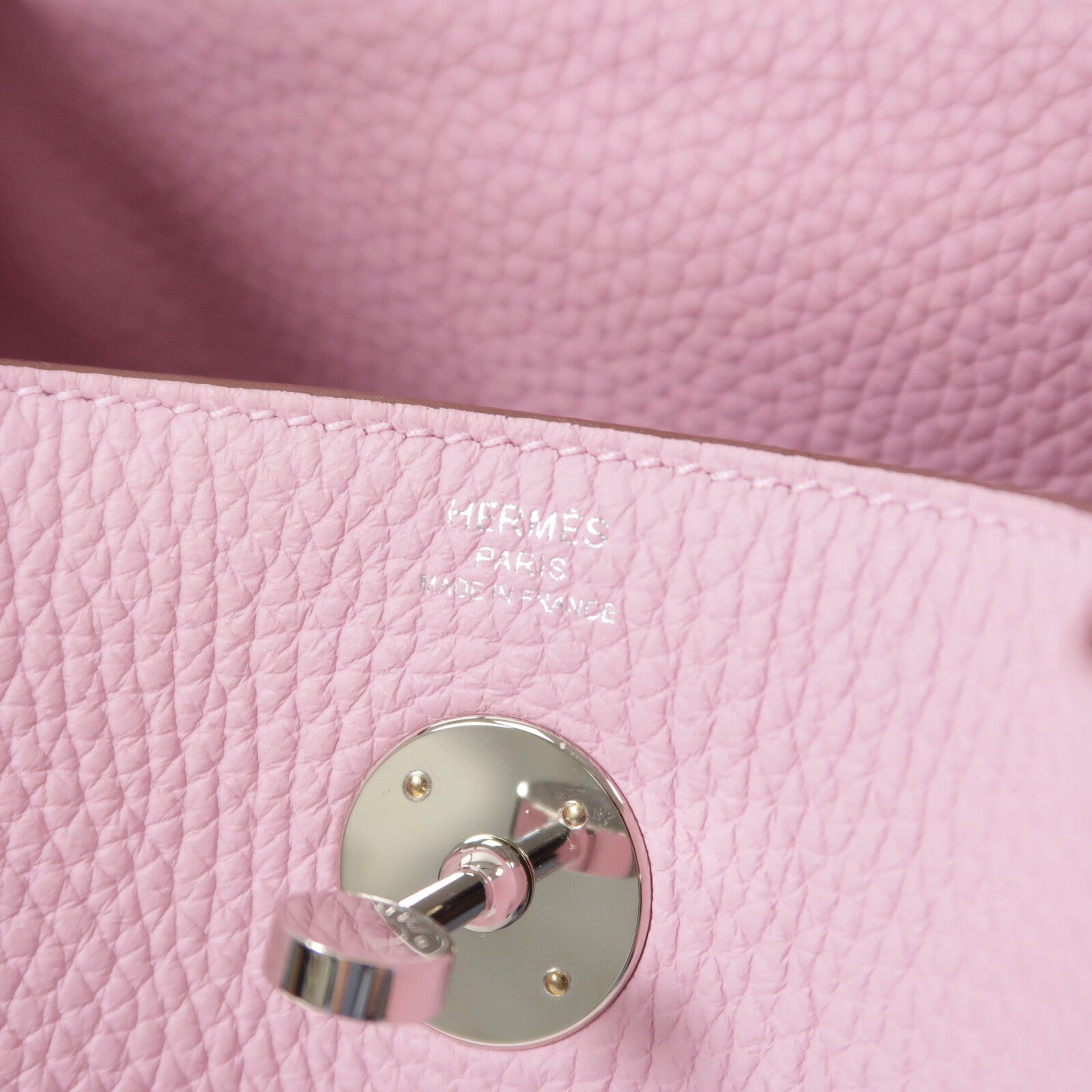 HERMES Clemence皮革Lindy 26手挽肩背兩用袋Mauve Sylvestre