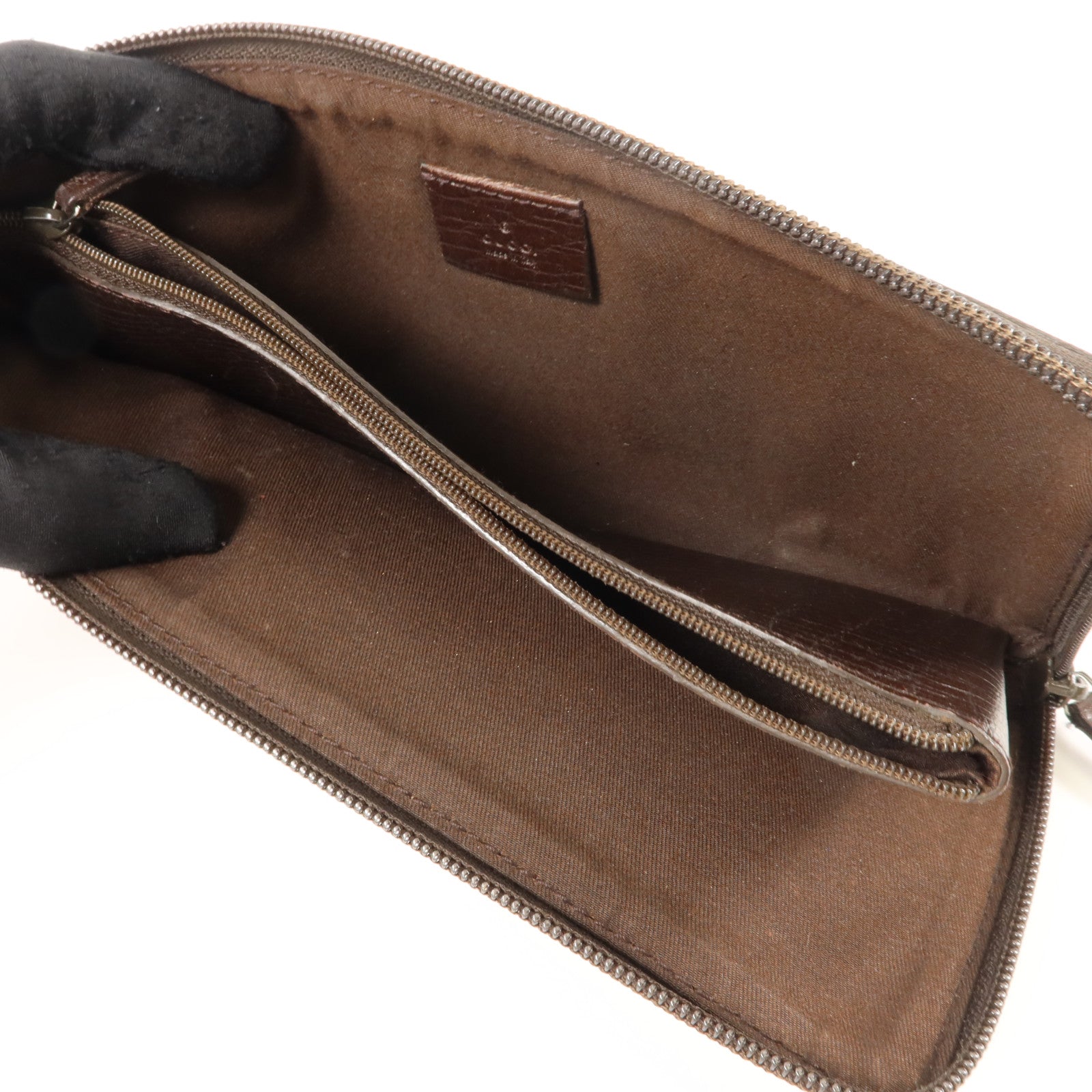 GUCCI 塗層帆布Long Zip Pouch小袋