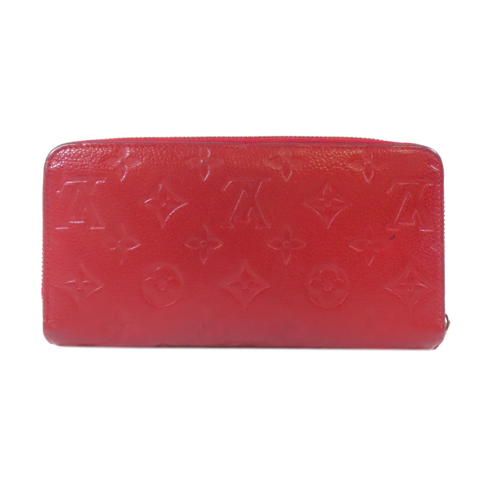 LOUIS VUITTON 【激減優惠】Monogram Empreinte Long Round Wallet金扣長錢包紅色